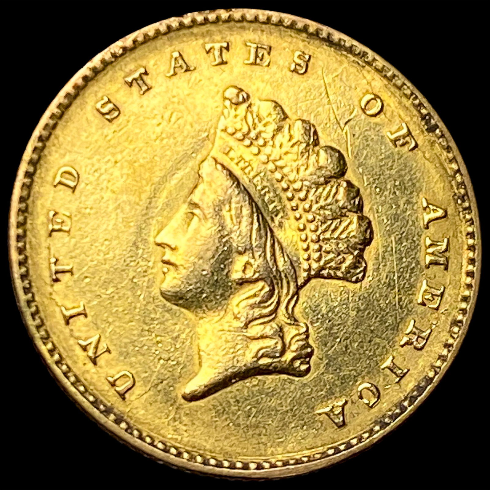 1855 Gold $1 Indian Head Type 2 NEARLY UNCIRCULATED (1 of 2)