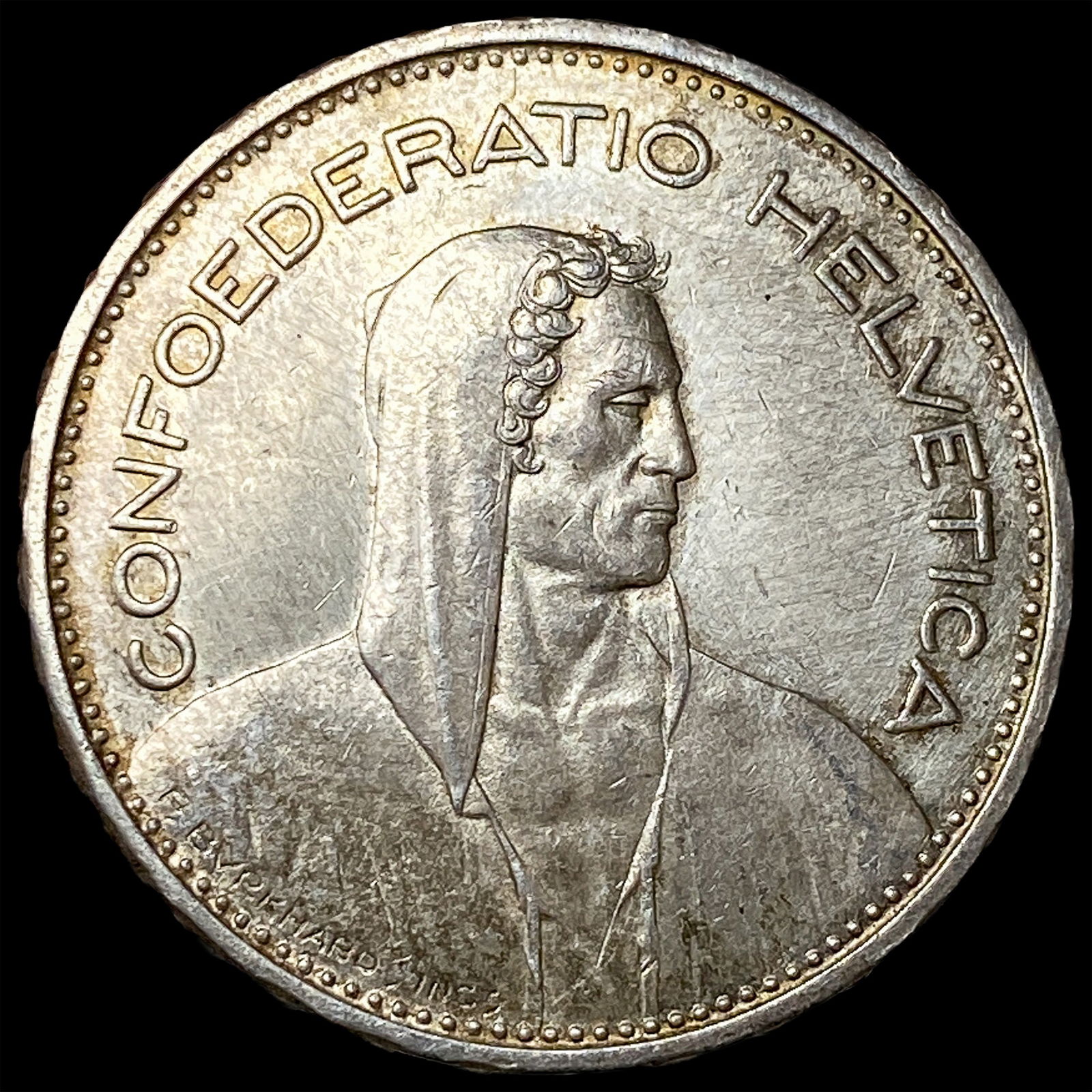 1931 Switzterland Silver 5 Franc CLOSELY UNCIRCULATED: 1931 Switzterland Silver 5 Franc CLOSELY UNCIRCULATED