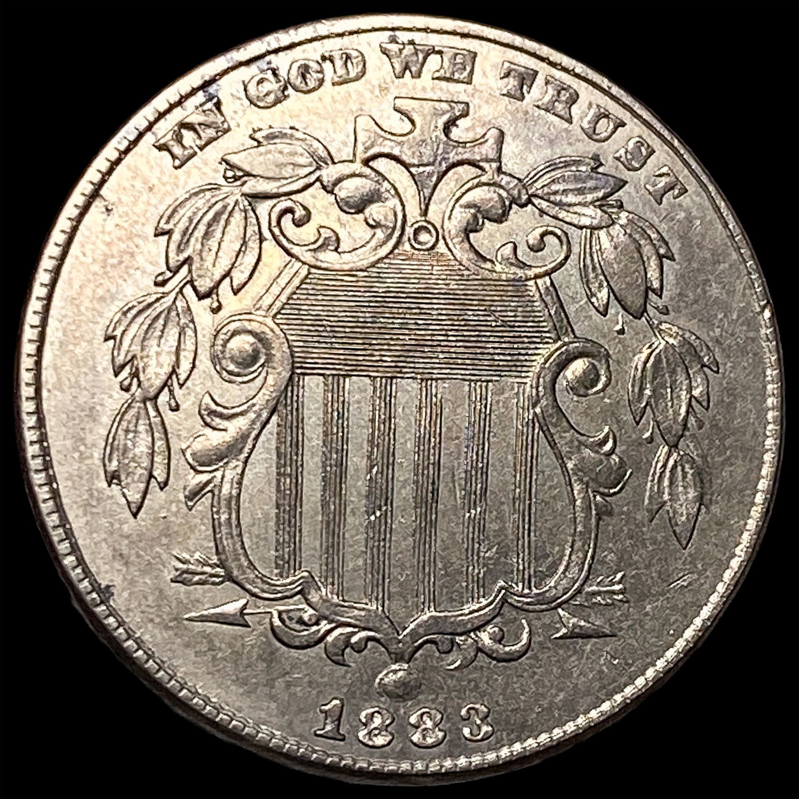 1883 Shield Nickel NEARLY UNCIRCULATED: 1883 Shield Nickel NEARLY UNCIRCULATED