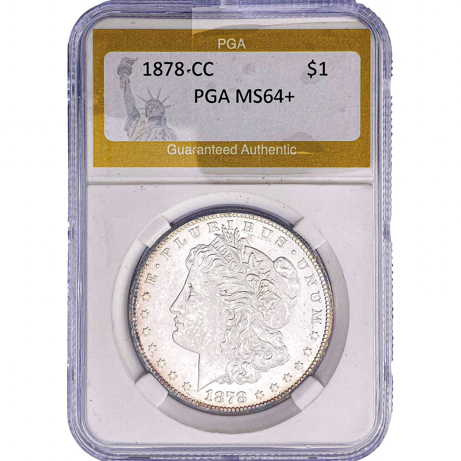 1878-CC Morgan Silver Dollar PGA MS64+: 1878-CC Morgan Silver Dollar PGA MS64+