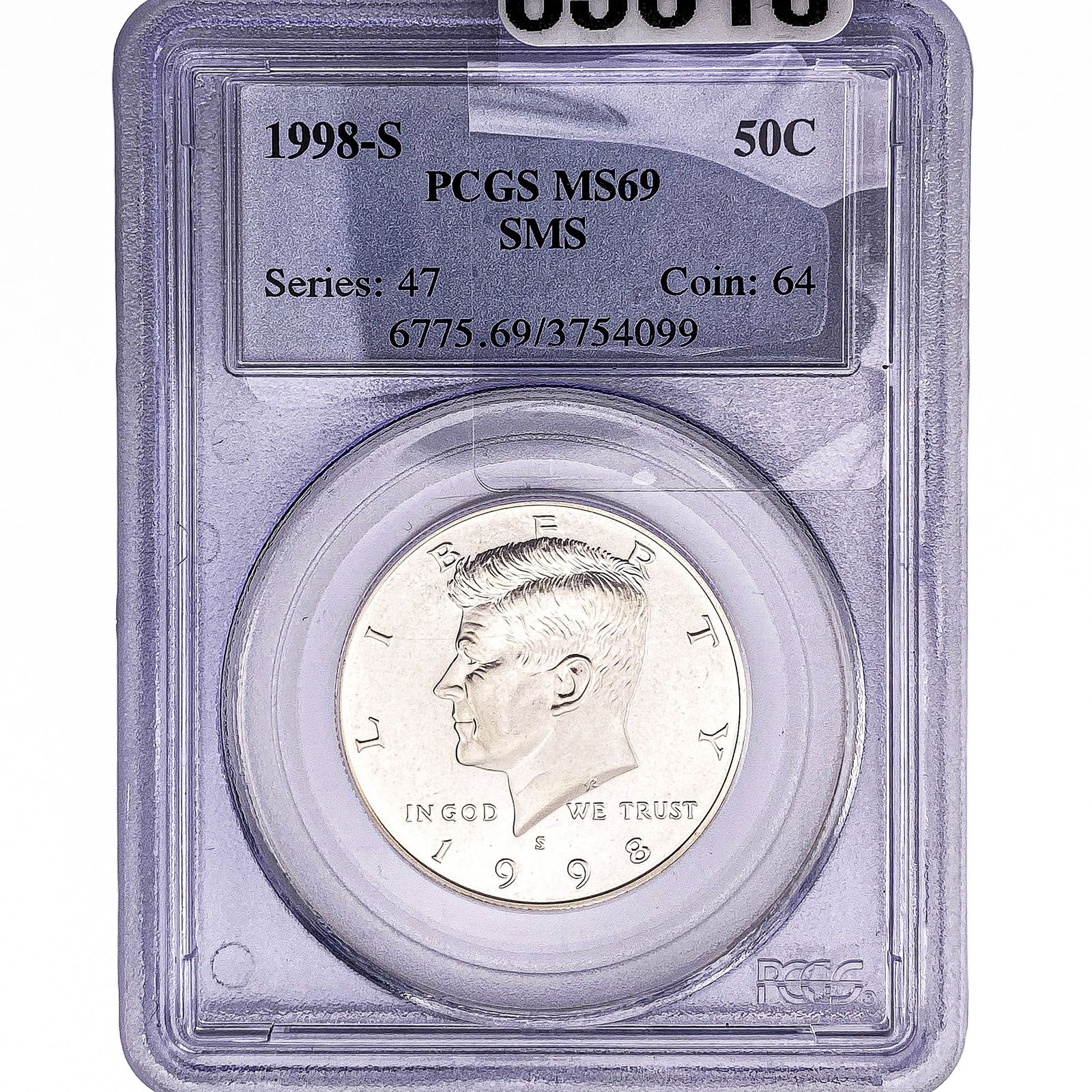 1998-S Kennedy Half Dollar PCGS MS69 SMS (1 of 2)