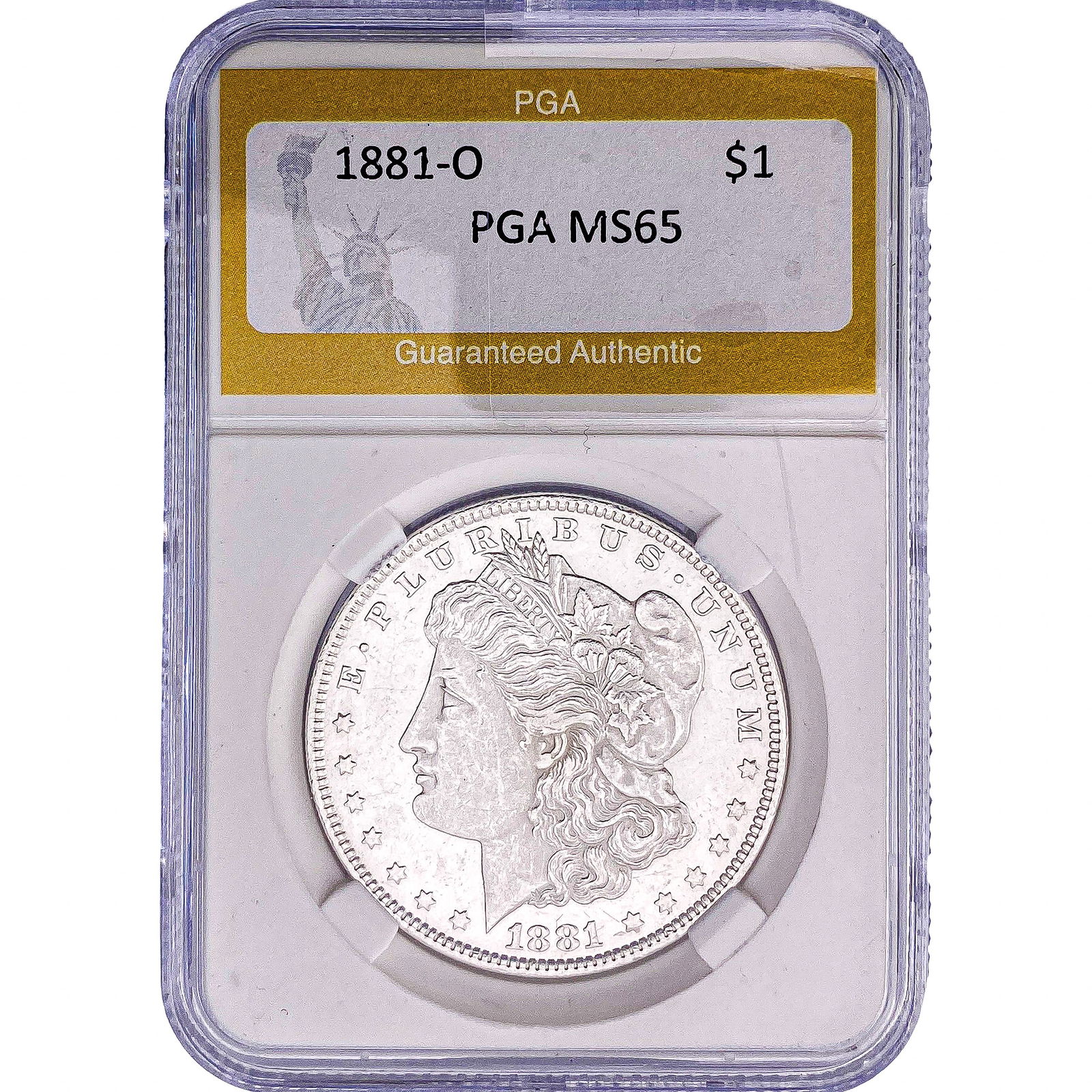 1881-O Morgan Silver Dollar PGA MS65: 1881-O Morgan Silver Dollar PGA MS65
