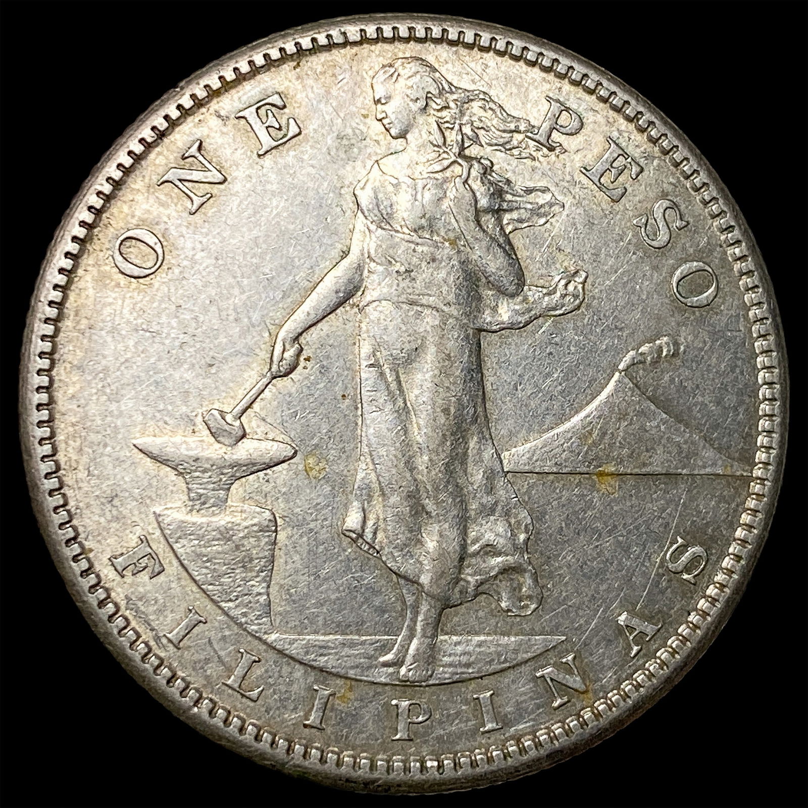 1910 Philippines Silver 1 Peso CLOSELY UNCIRCULATED (1 of 2)