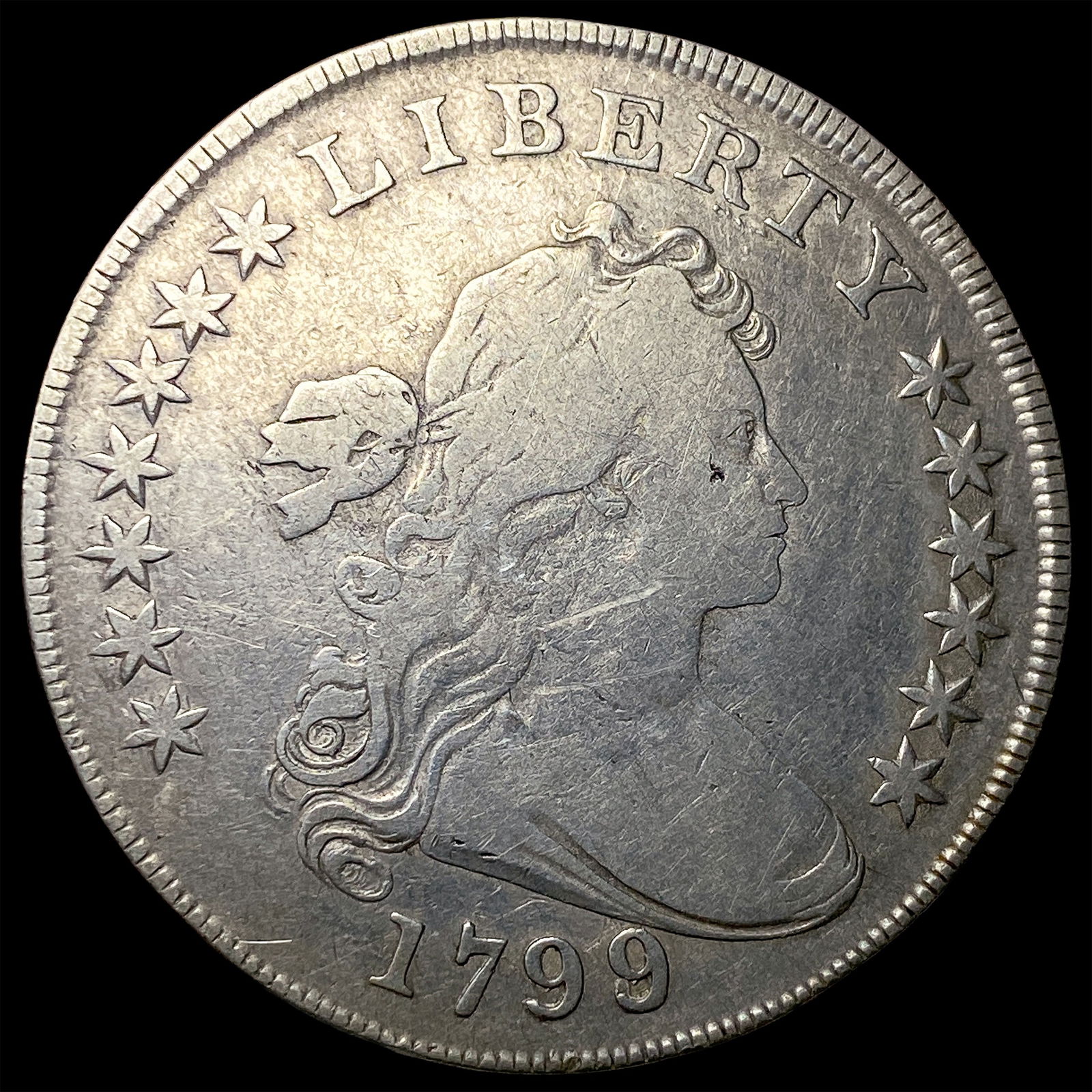 1799 Silver Draped Bust Dollar ABOUT UNCIRCULATED (1 of 2)