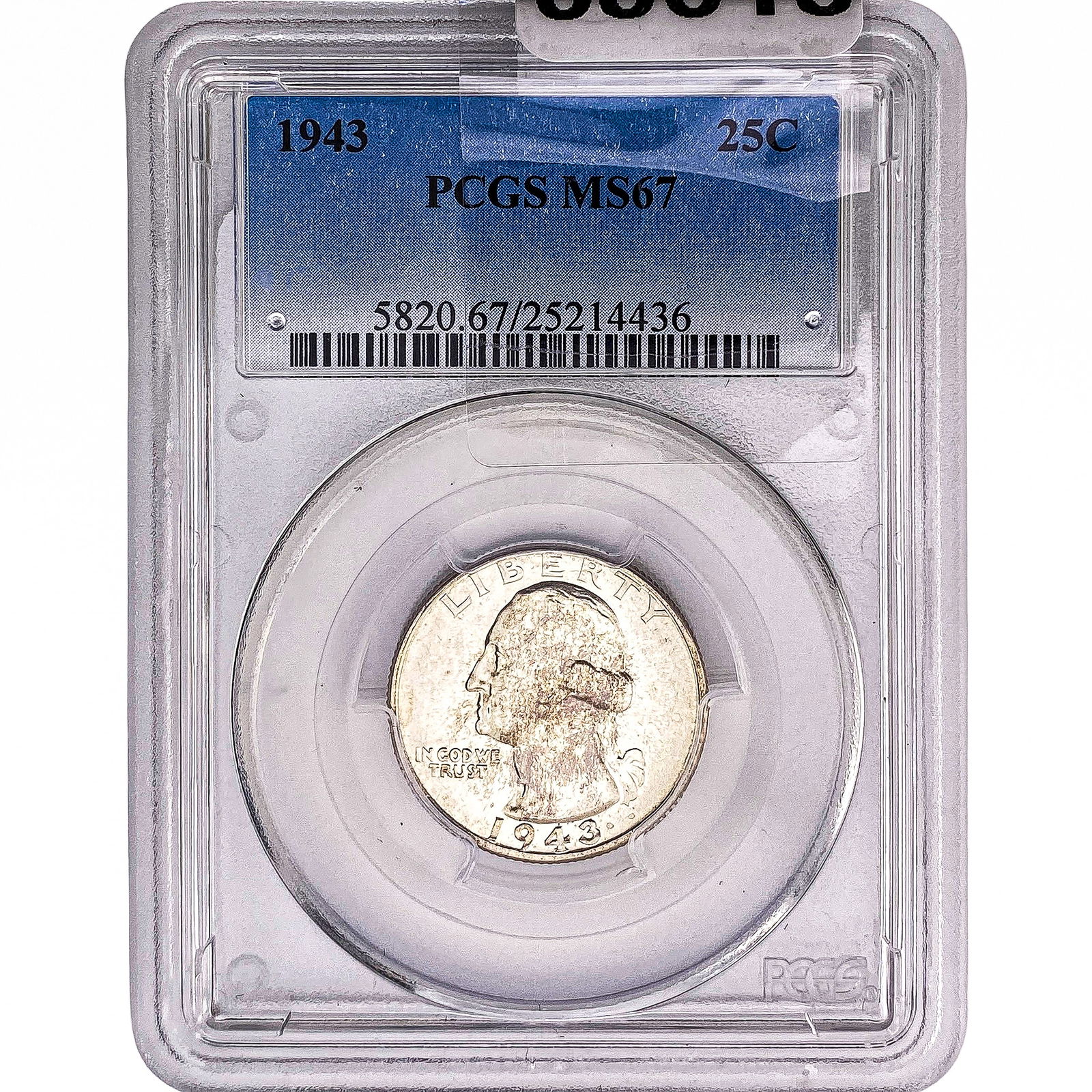 1943 Washington Silver Quarter PCGS MS67 (1 of 2)