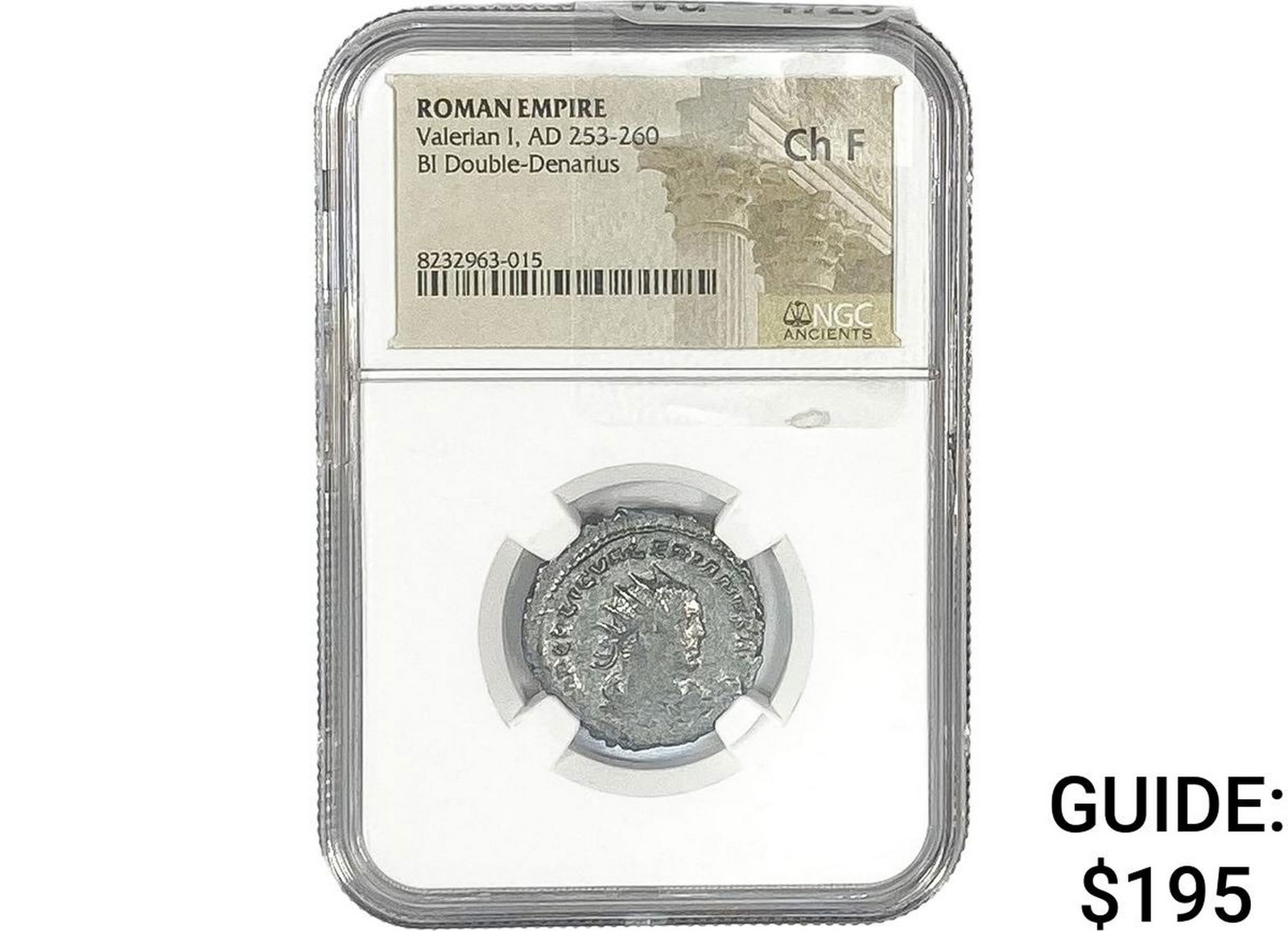 Roman Valerian I, AD 253-260 BI Dbl-Denarius NGC Ch F: Roman Valerian I, AD 253-260 BI Dbl-Denarius NGC Ch F