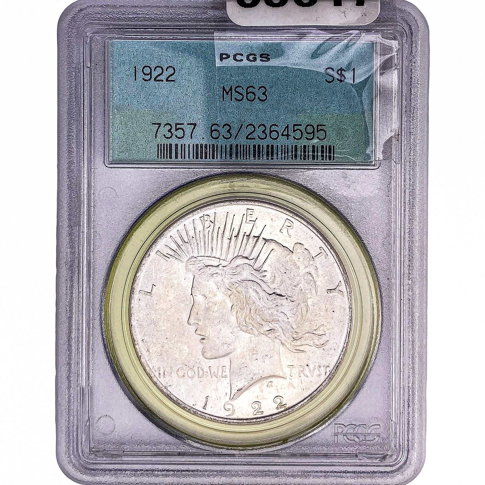 1922 Silver Peace Dollar PCGS MS63: 1922 Silver Peace Dollar PCGS MS63