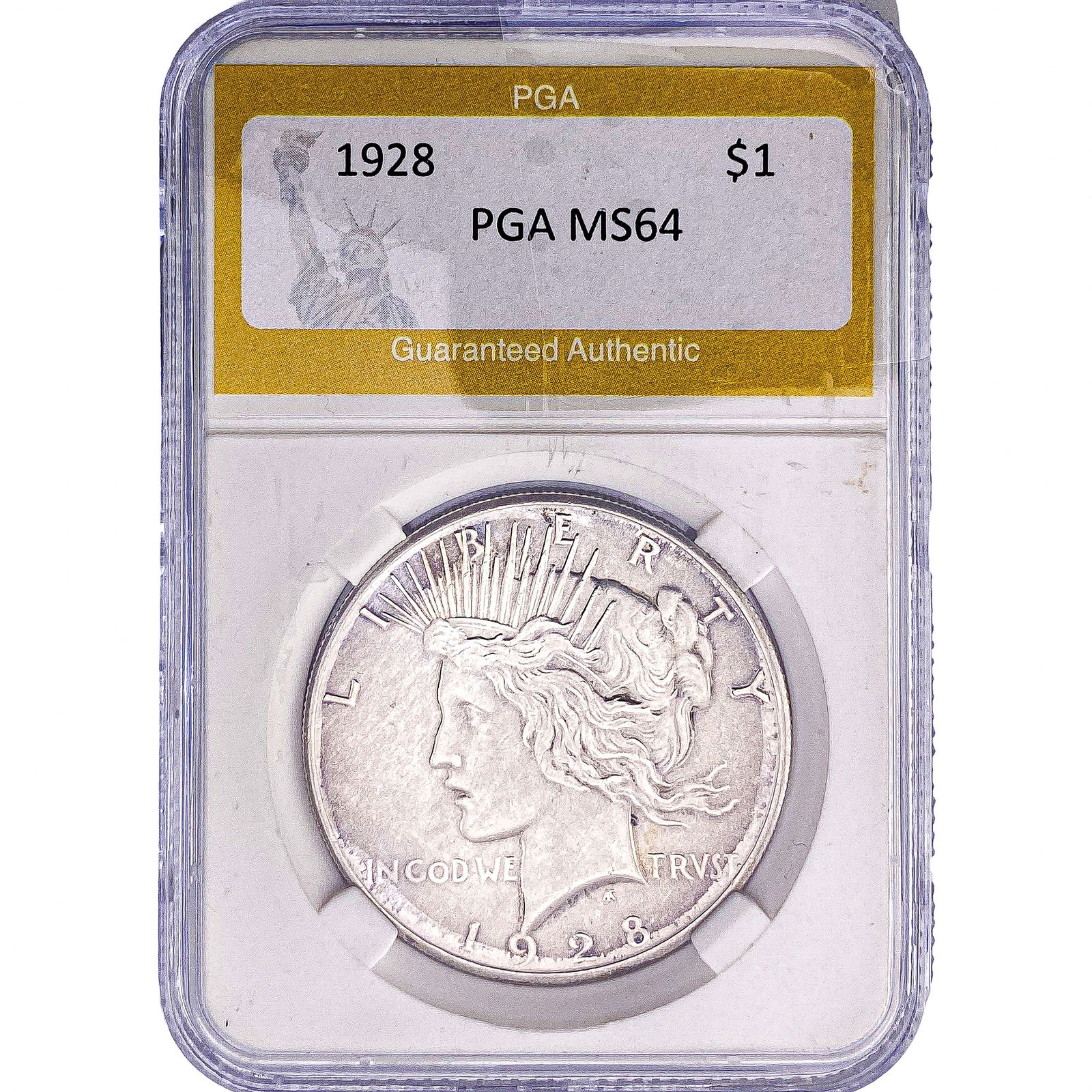1928 Silver Peace Dollar PGA MS64: 1928 Silver Peace Dollar PGA MS64