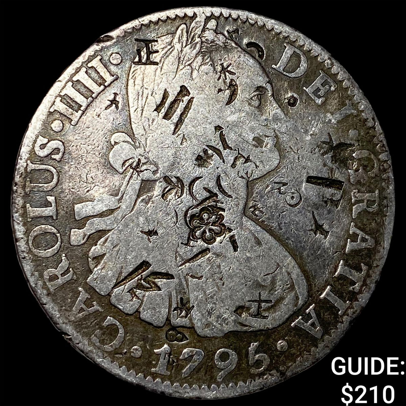 Colonial Spain Silver 8 Reales Chopmarks NEARLY UNCIRCULATED: Colonial Spain Silver 8 Reales Chopmarks NEARLY UNCIRCULATED