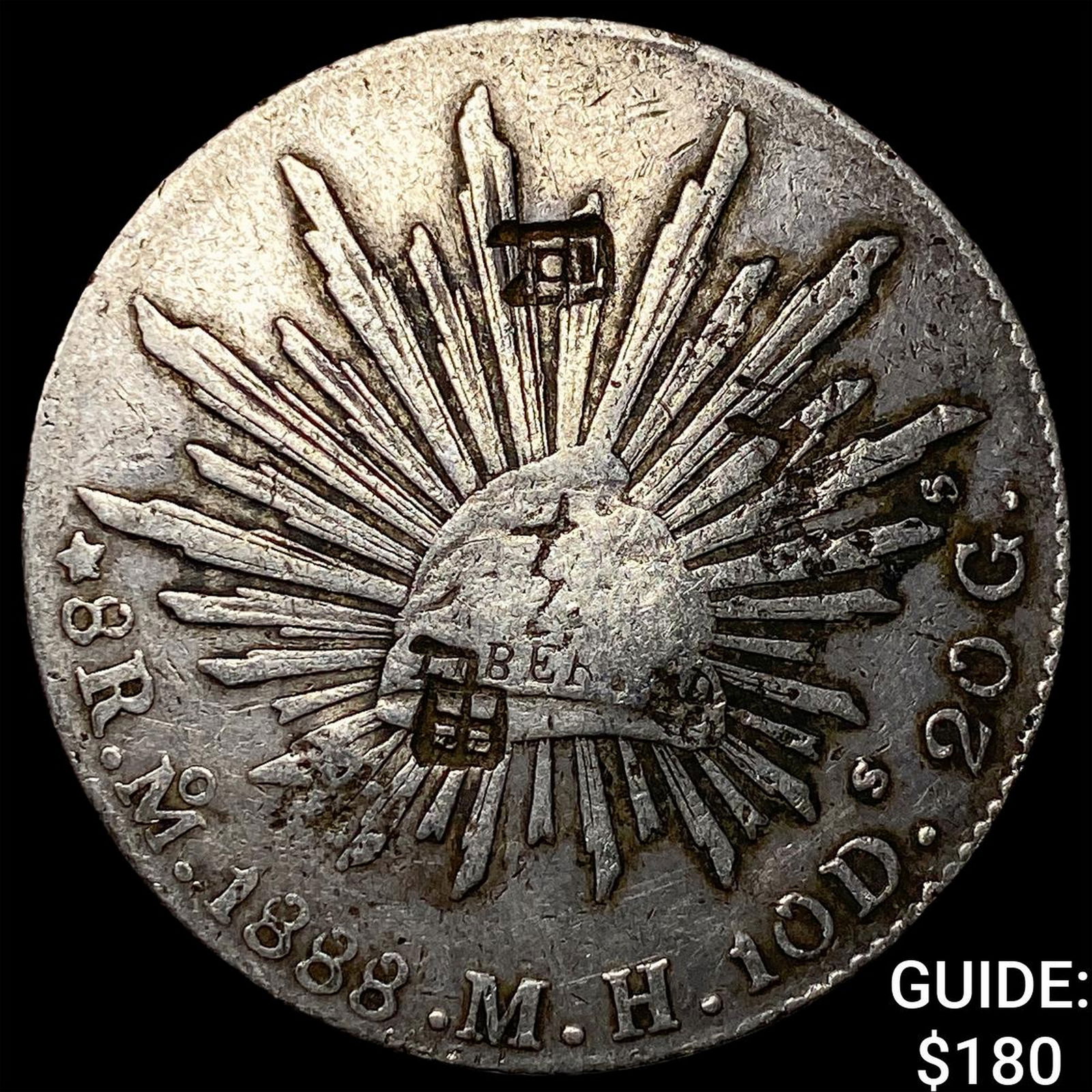 Mexico Silver 8 Reales Chopmarks NEARLY UNCIRCULATED (1 of 2)