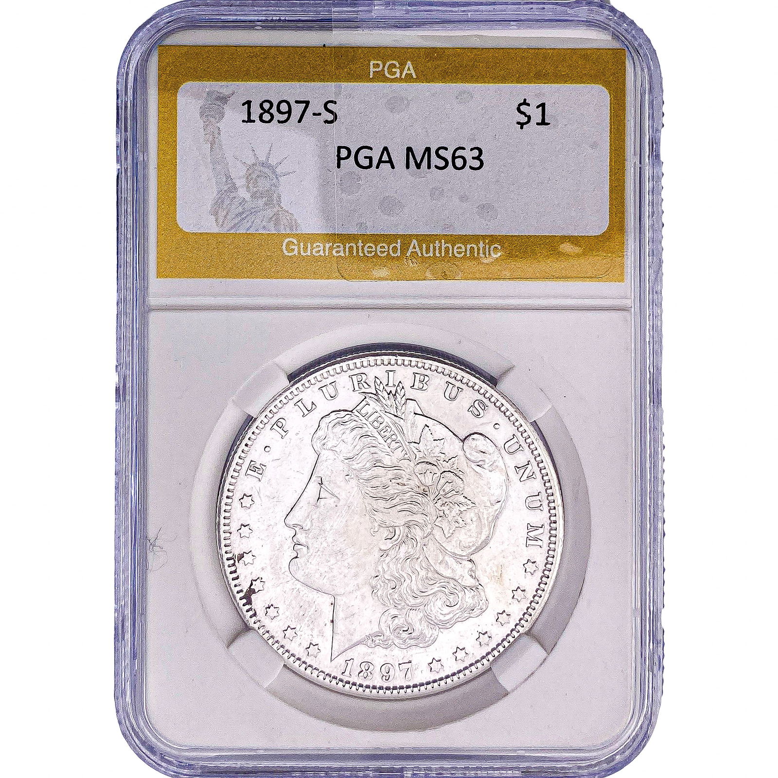 1897-S Morgan Silver Dollar PGA MS63 (1 of 2)