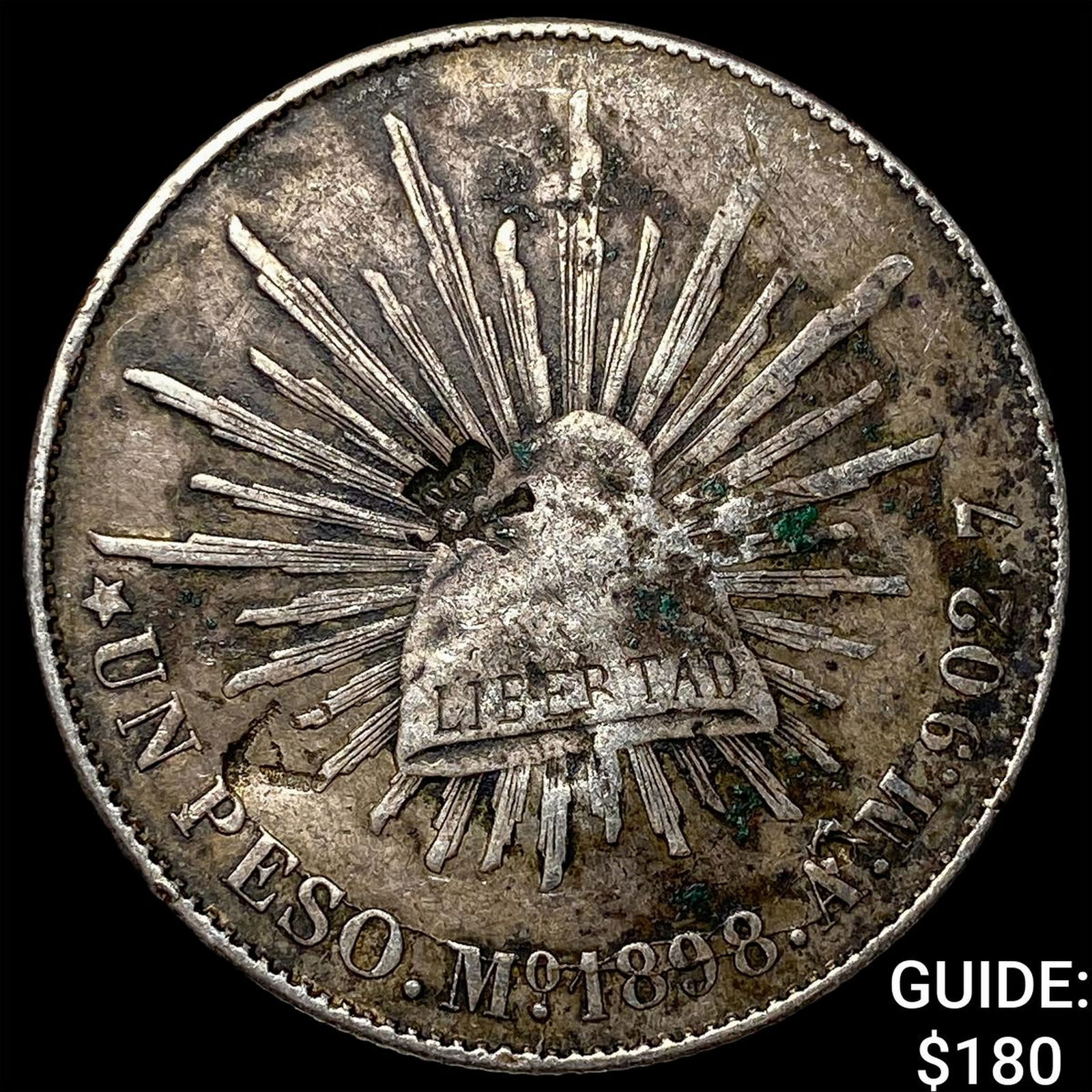 Mexico Silver 8 Reales Chopmarks NEARLY UNCIRCULATED (1 of 2)