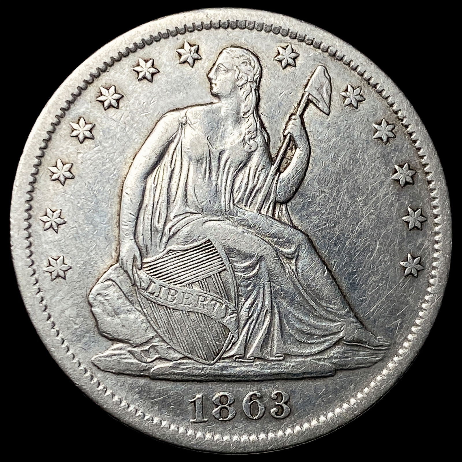 1863-S Silver Half Dollar NEARLY UNCIRCULATED (1 of 2)