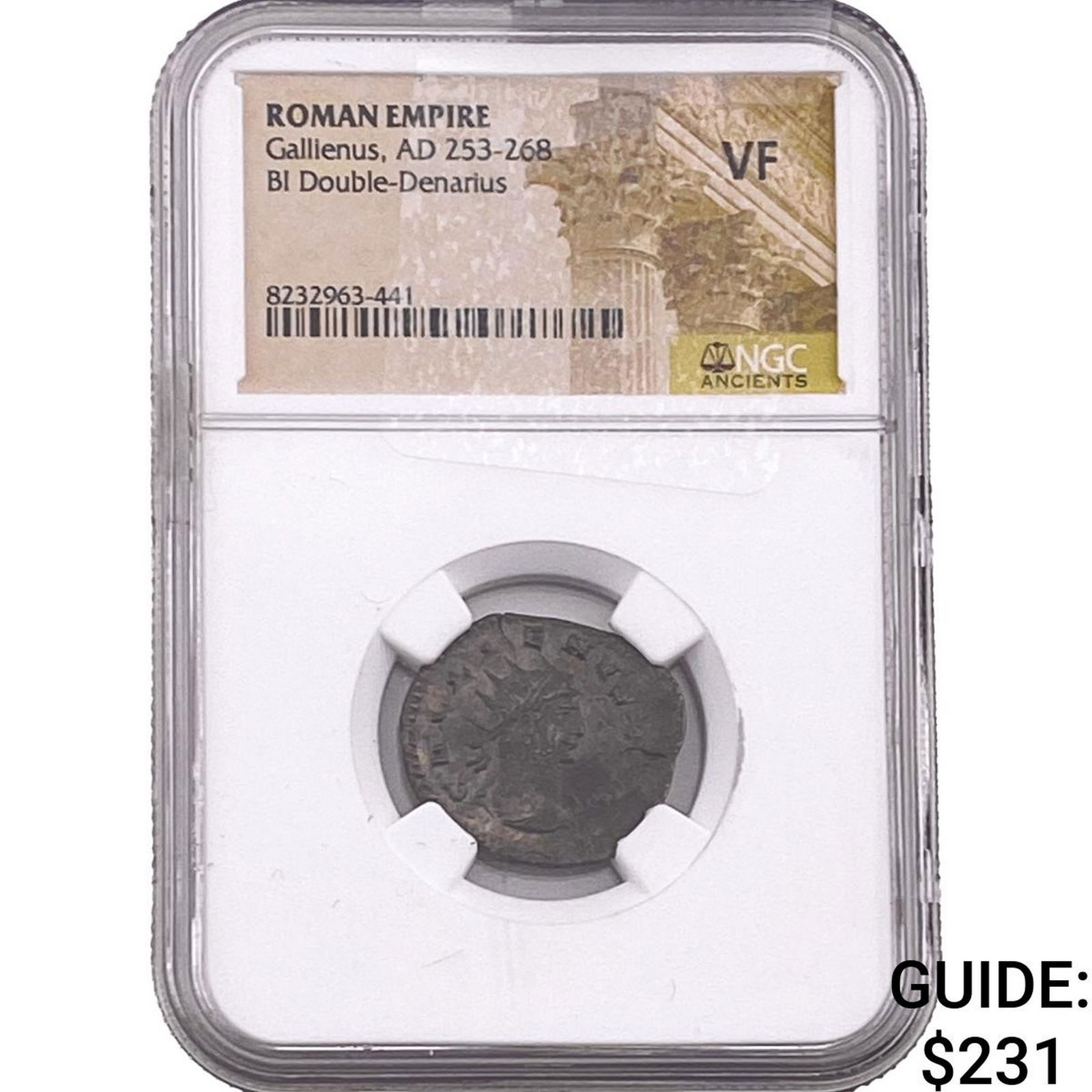 Roman Gallienus 253-268 AD BI Dbl-Denarius VF: Roman Gallienus 253-268 AD BI Dbl-Denarius VF