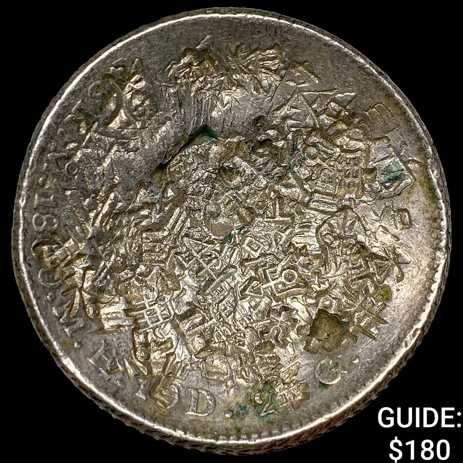 Mexico Silver 8 Reales Chopmarks NEARLY UNCIRCULATED: Mexico Silver 8 Reales Chopmarks NEARLY UNCIRCULATED