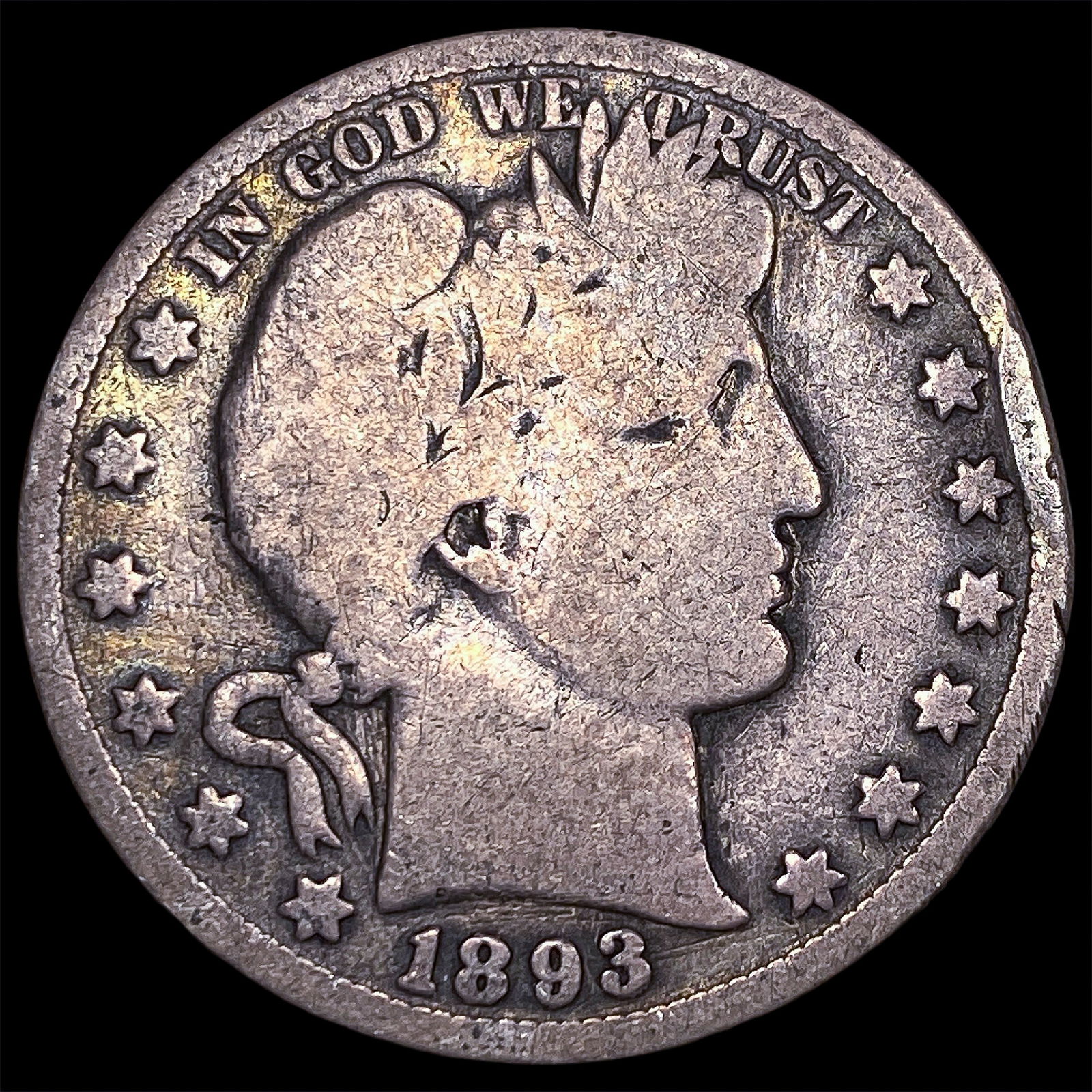 1893-O Silver Barber Half Dollar NICELY CIRCULATED: 1893-O Silver Barber Half Dollar NICELY CIRCULATED