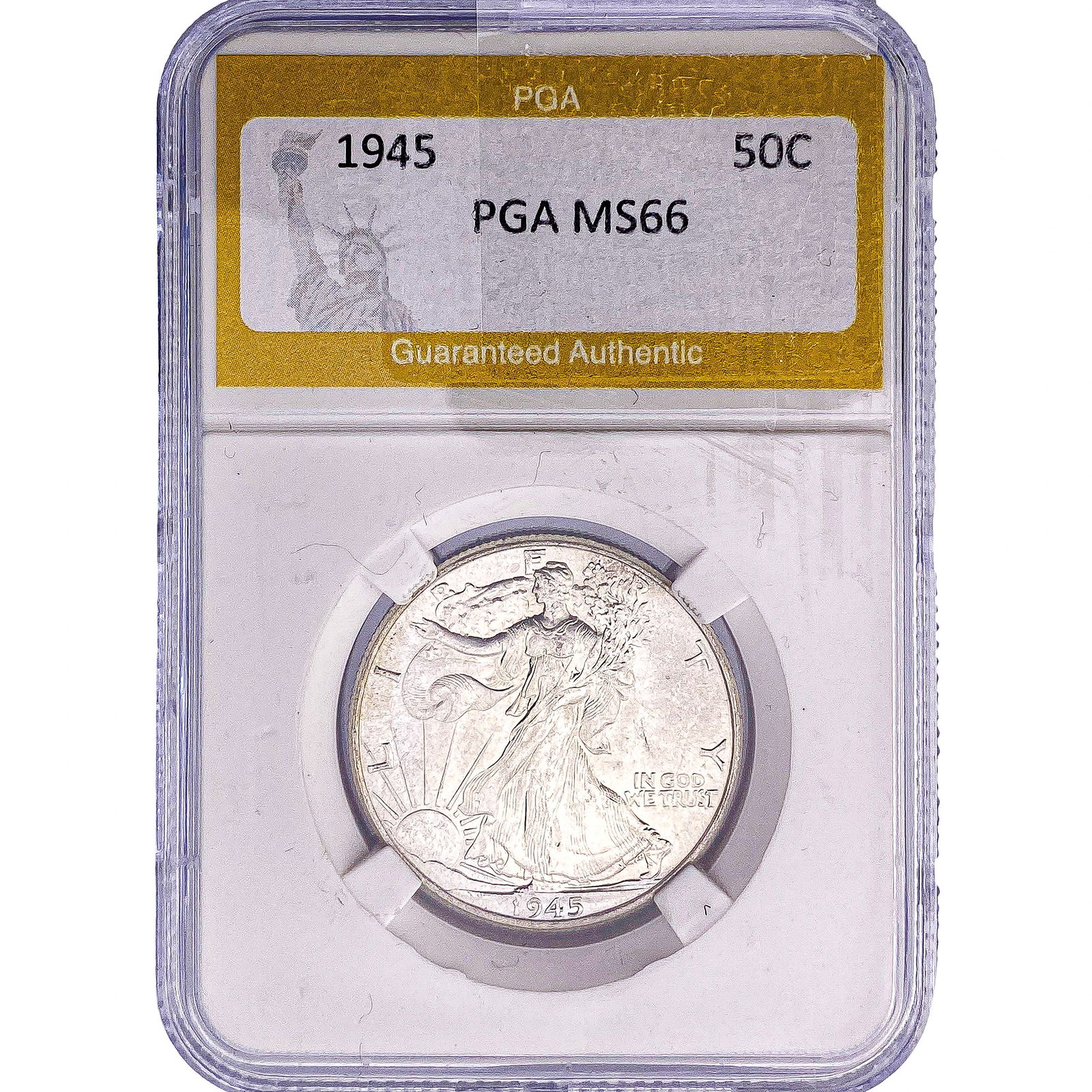 1945 Walking Liberty Half Dollar PGA MS66: 1945 Walking Liberty Half Dollar PGA MS66