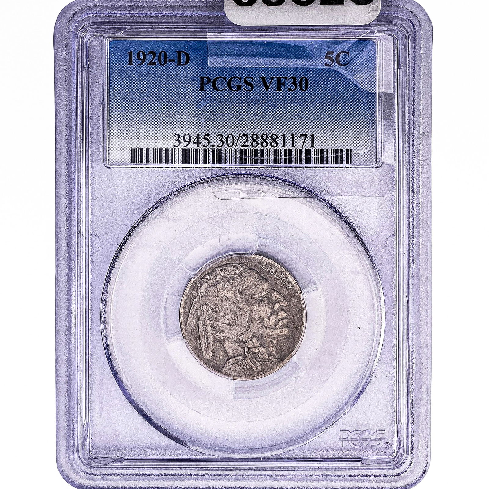 1920-D Buffalo Nickel PCGS VF30: 1920-D Buffalo Nickel PCGS VF30