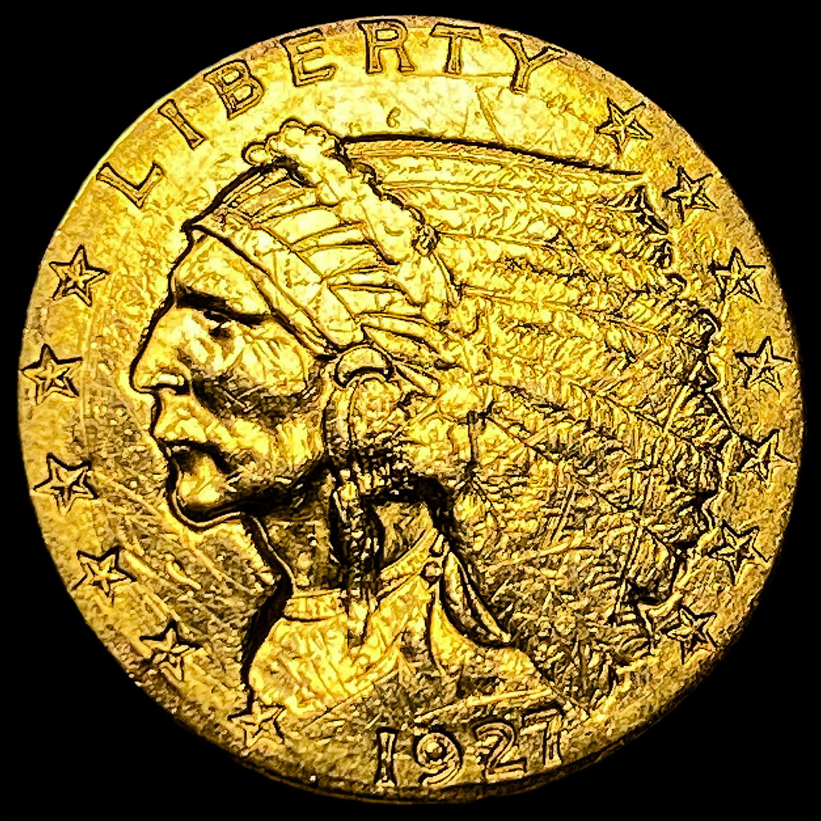 1927 Indian Head Gold $2.50 Quarter Eagle UNCIRCULATED: 1927 Indian Head Gold $2.50 Quarter Eagle UNCIRCULATED