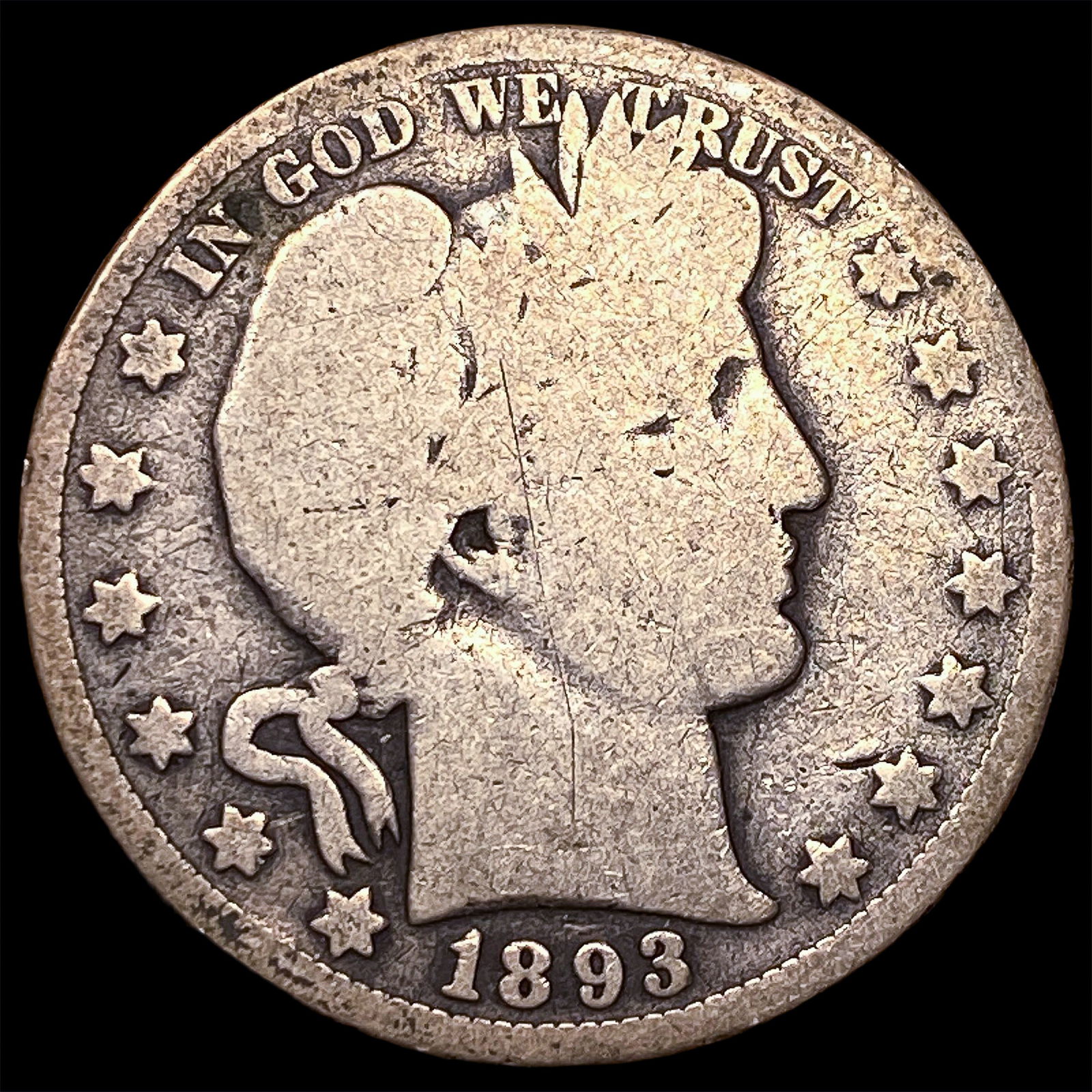 1893-O Silver Barber Half Dollar NICELY CIRCULATED (1 of 2)