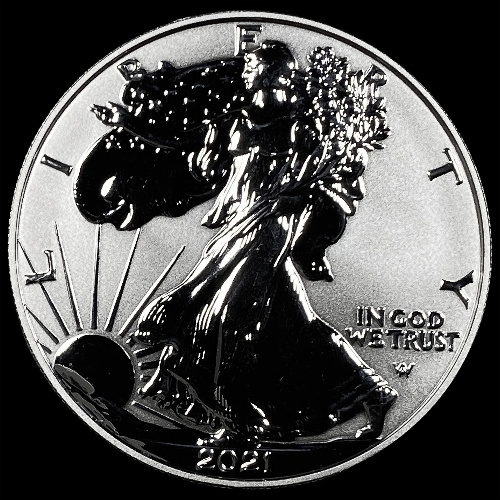 2021-W Silver American Eagle Type 2 GEM PROOF: 2021-W Silver American Eagle Type 2 GEM PROOF