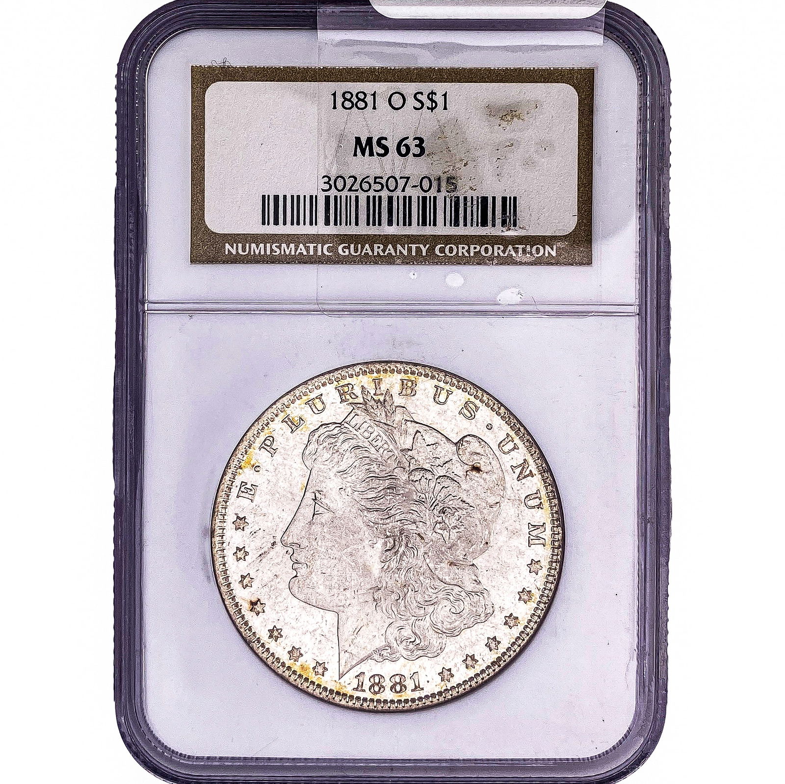 1881-O Morgan Silver Dollar NGC MS63: 1881-O Morgan Silver Dollar NGC MS63