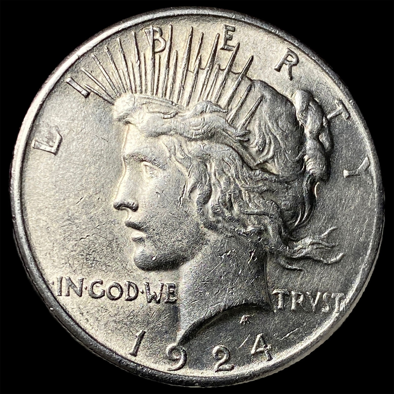 1924 Peace Silver Dollar CLOSELY UNCIRCULATED (1 of 2)
