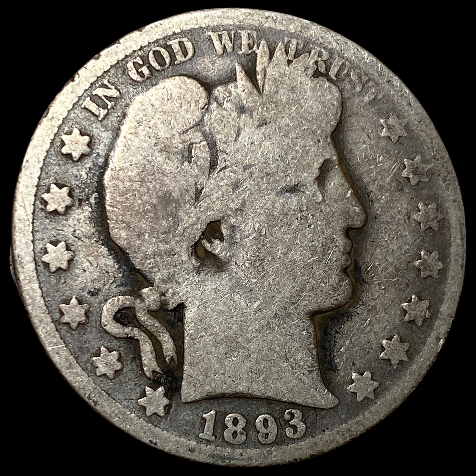 1893-O Silver Barber Half Dollar NICELY CIRCULATED (1 of 2)