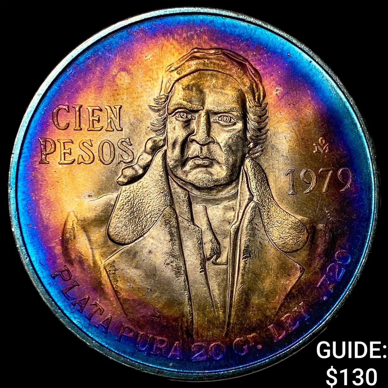 1978 Mexico Silver 100 Pesos Toned UNCIRCULATED: 1978 Mexico Silver 100 Pesos Toned UNCIRCULATED