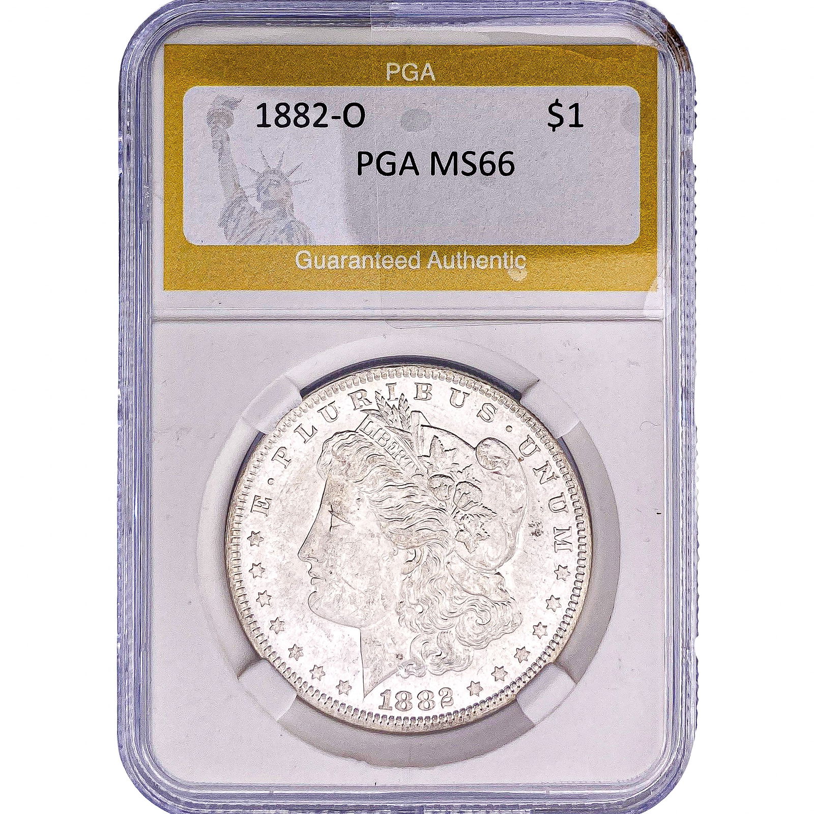 1882-O Morgan Silver Dollar PGA MS66: 1882-O Morgan Silver Dollar PGA MS66