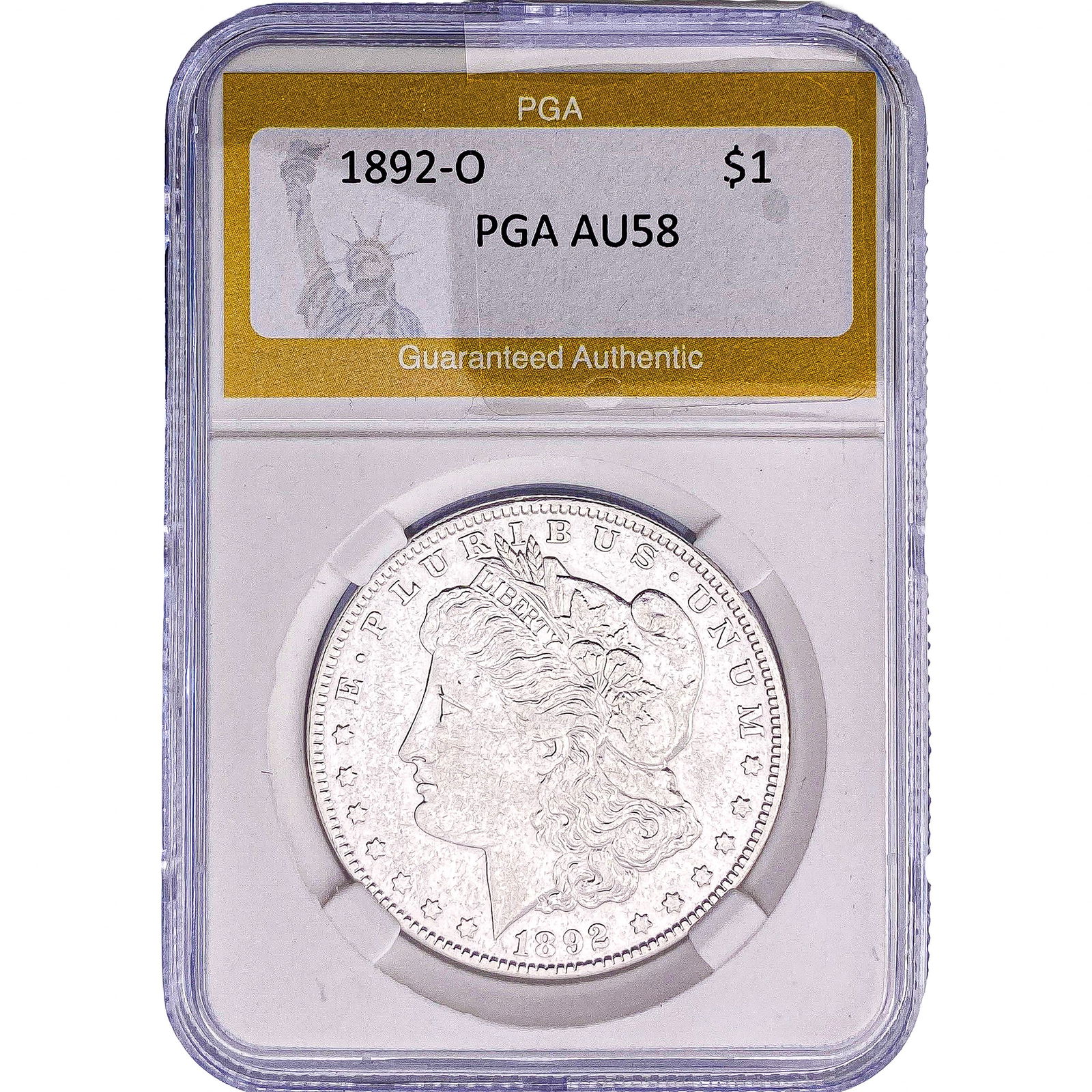 1892-O Morgan Silver Dollar PGA AU58: 1892-O Morgan Silver Dollar PGA AU58