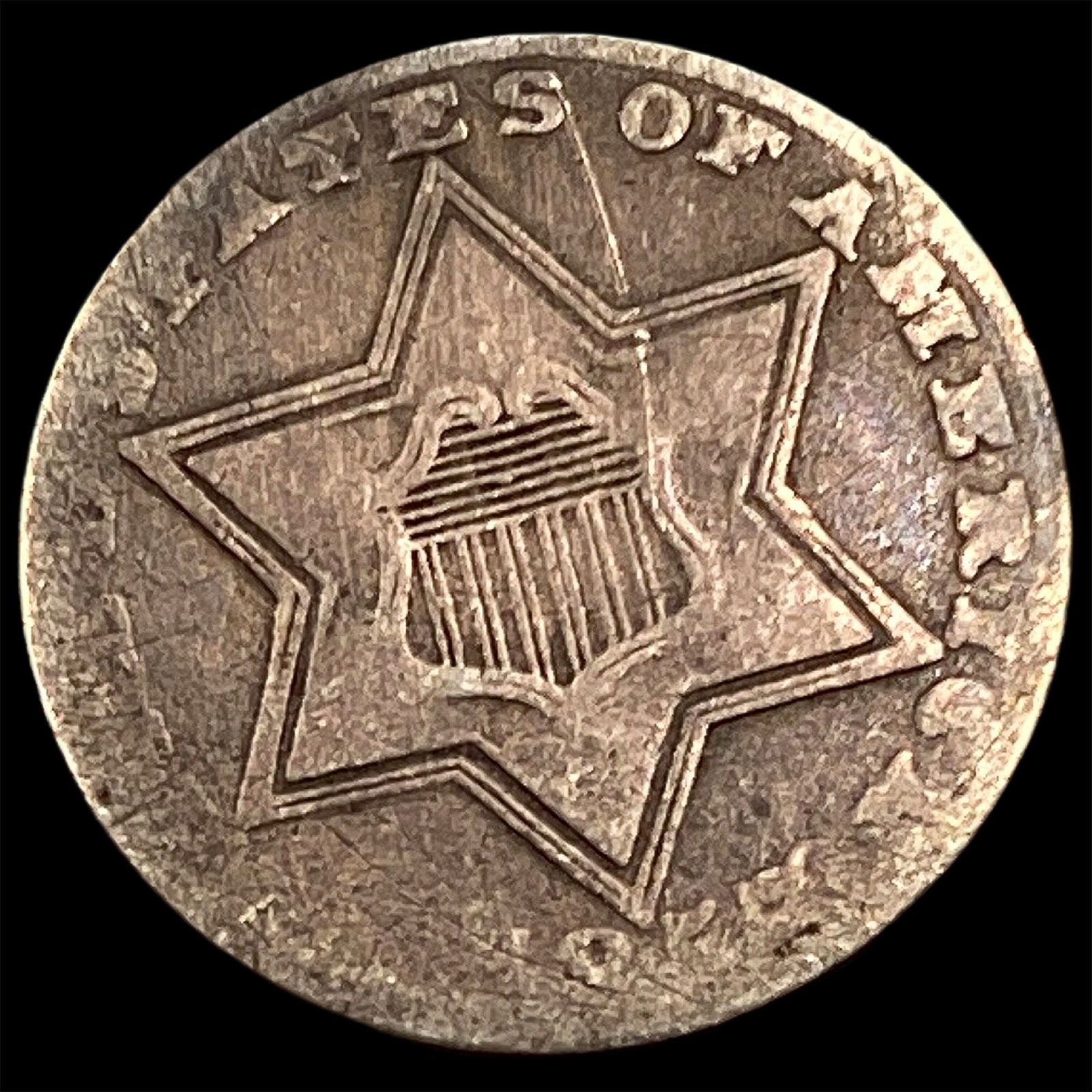 1852 Silver Three-Cent Piece LIGHTLY CIRCULATED: 1852 Silver Three-Cent Piece LIGHTLY CIRCULATED