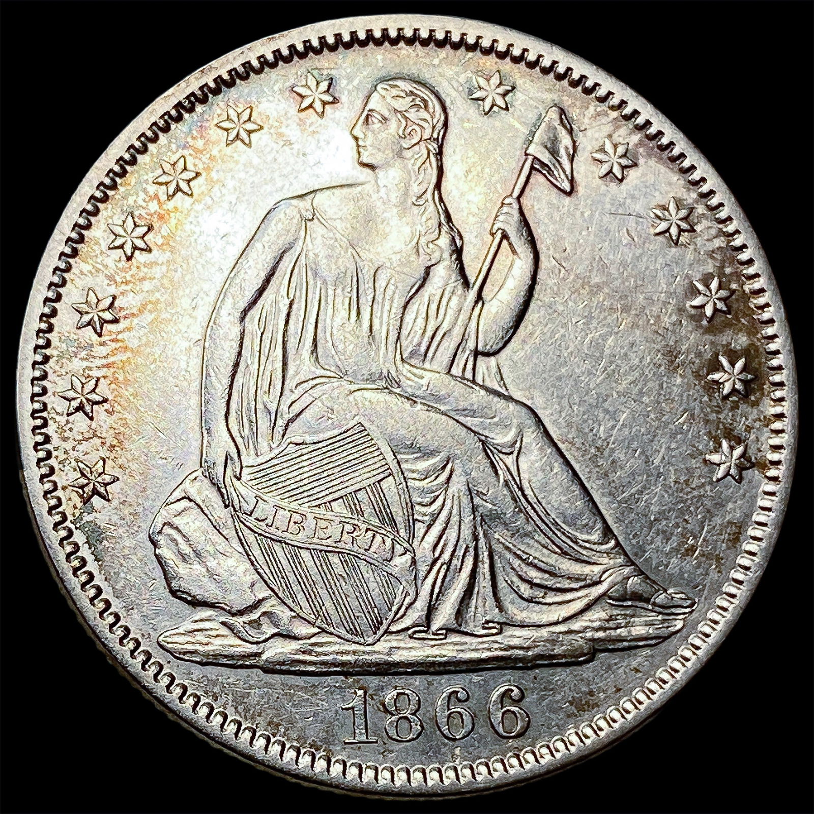 1866 Seated Liberty Half Dollar CLOSELY UNCIRCULATED (1 of 2)
