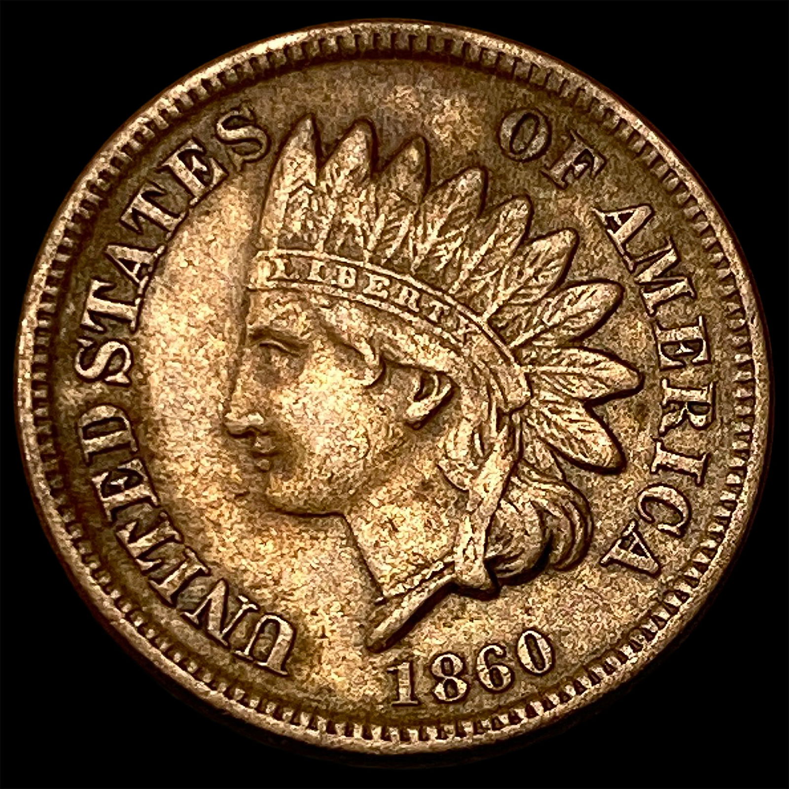 1860 Indian Head Cent CLOSELY UNCIRCULATED: 1860 Indian Head Cent CLOSELY UNCIRCULATED