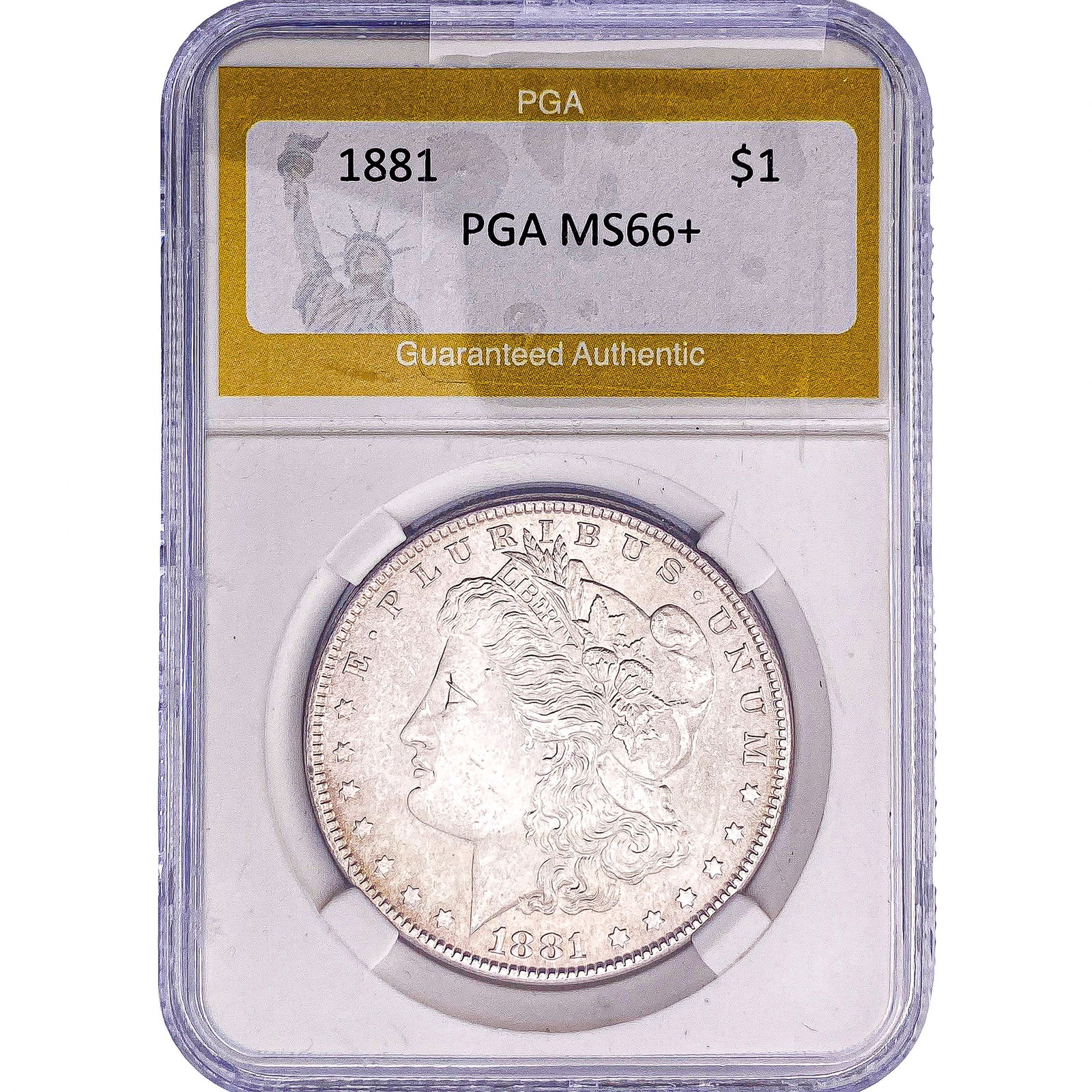 1881 Morgan Silver Dollar PGA MS66+: 1881 Morgan Silver Dollar PGA MS66+