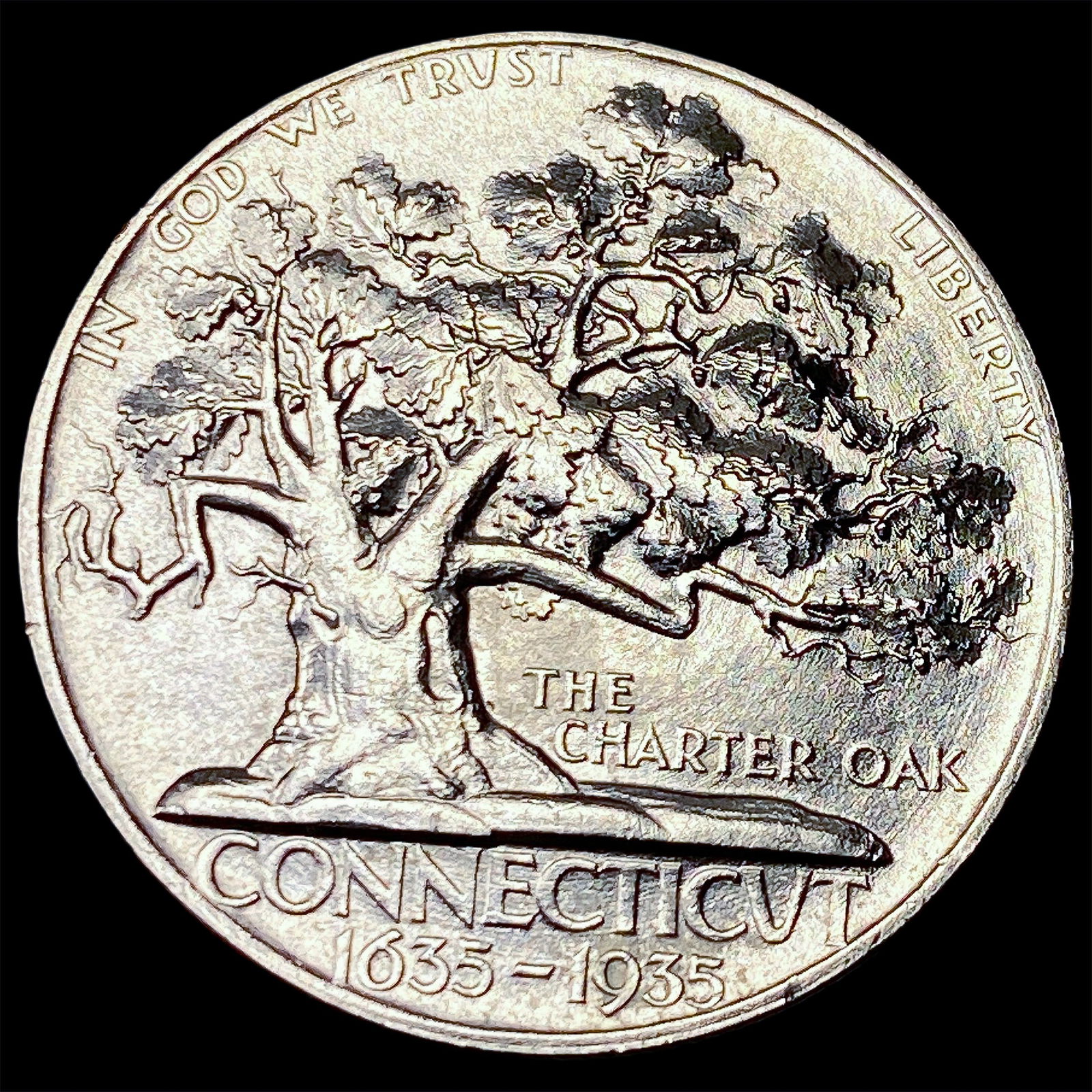 1935 Silver Half Dollar Connecticut Commemorative UNCIRCULATED: 1935 Silver Half Dollar Connecticut Commemorative UNCIRCULATED