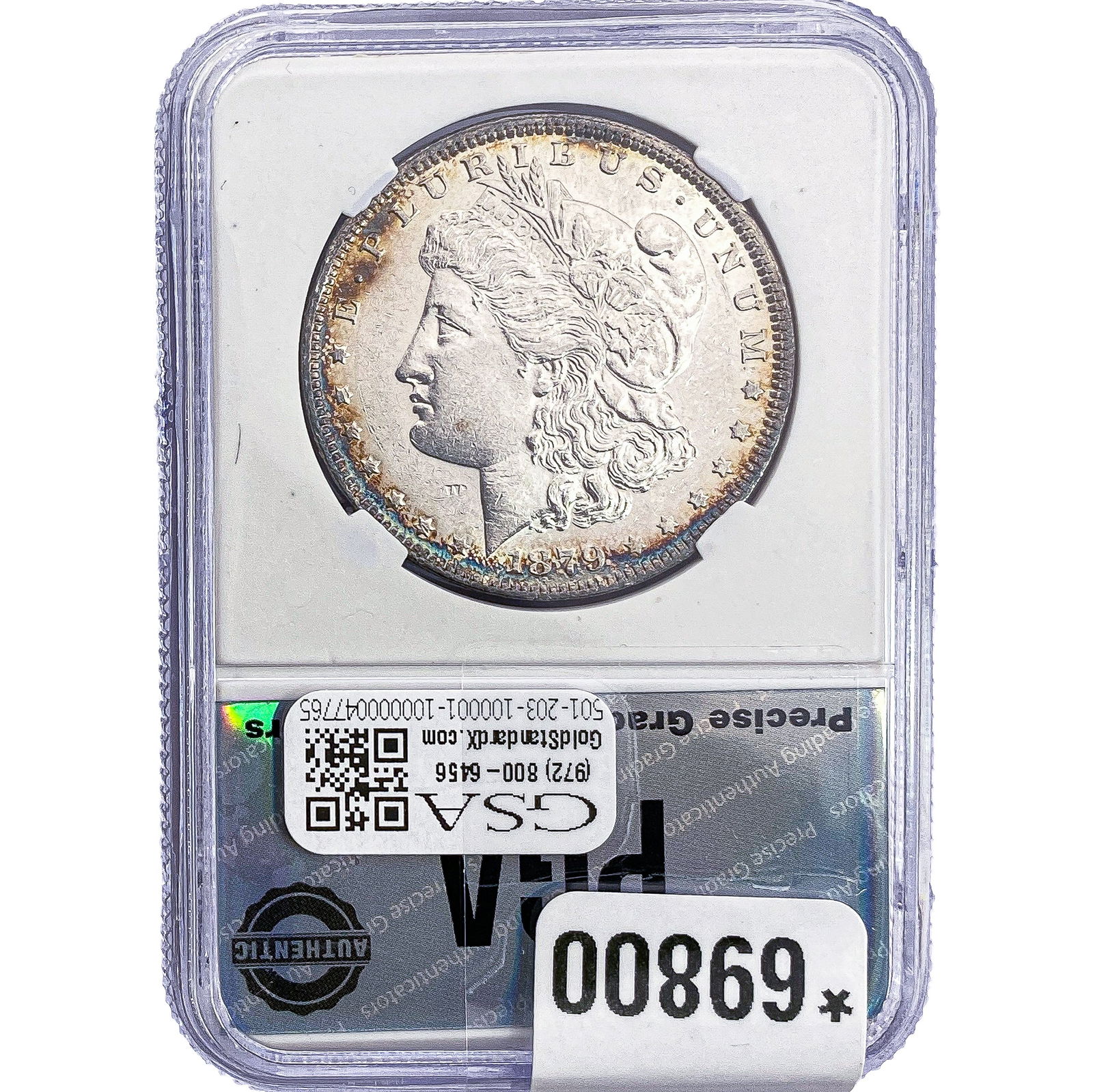 1879 Morgan Silver Dollar PGA MS64 Toner: 1879 Morgan Silver Dollar PGA MS64 Toner