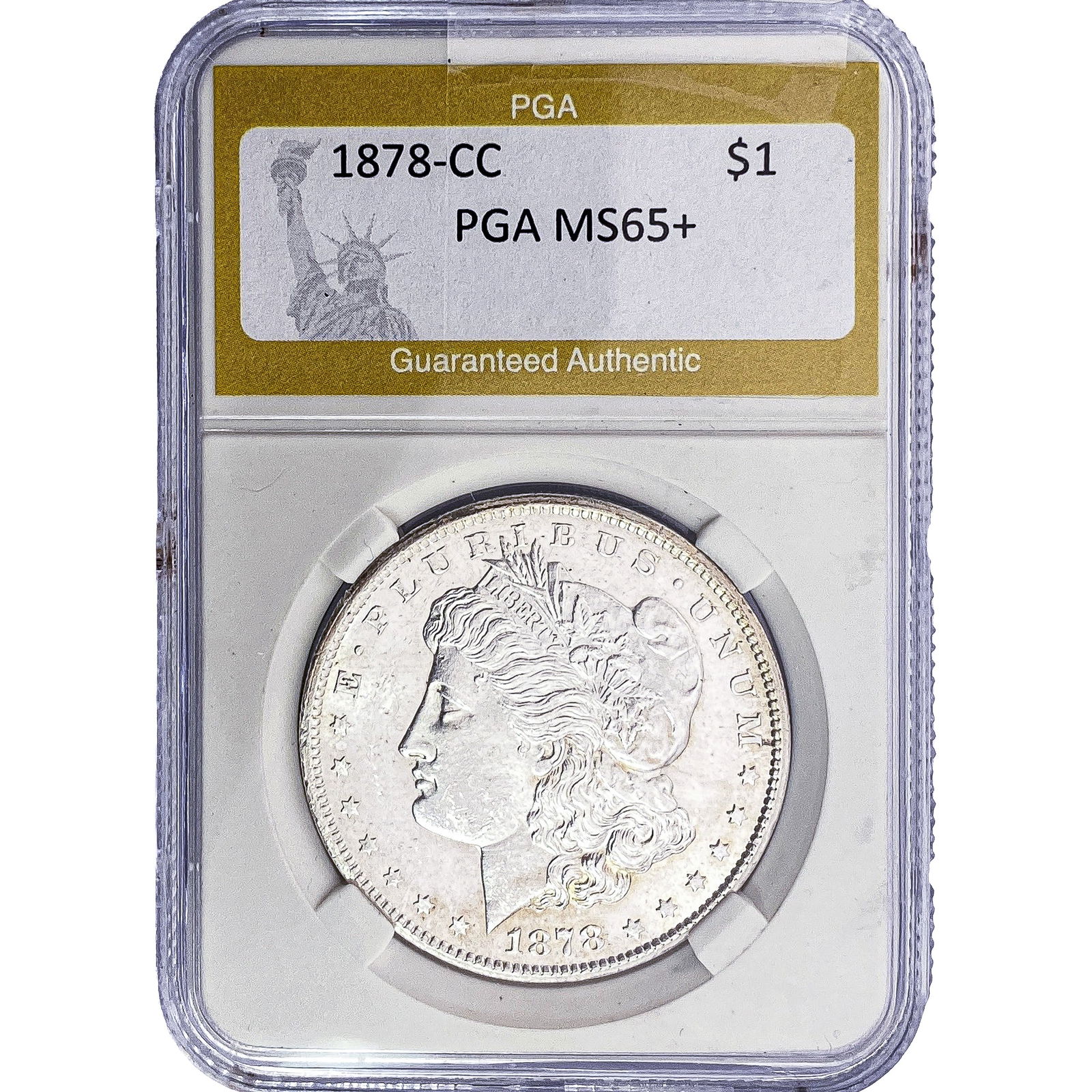 1878-CC Morgan Silver Dollar PGA MS65+: 1878-CC Morgan Silver Dollar PGA MS65+
