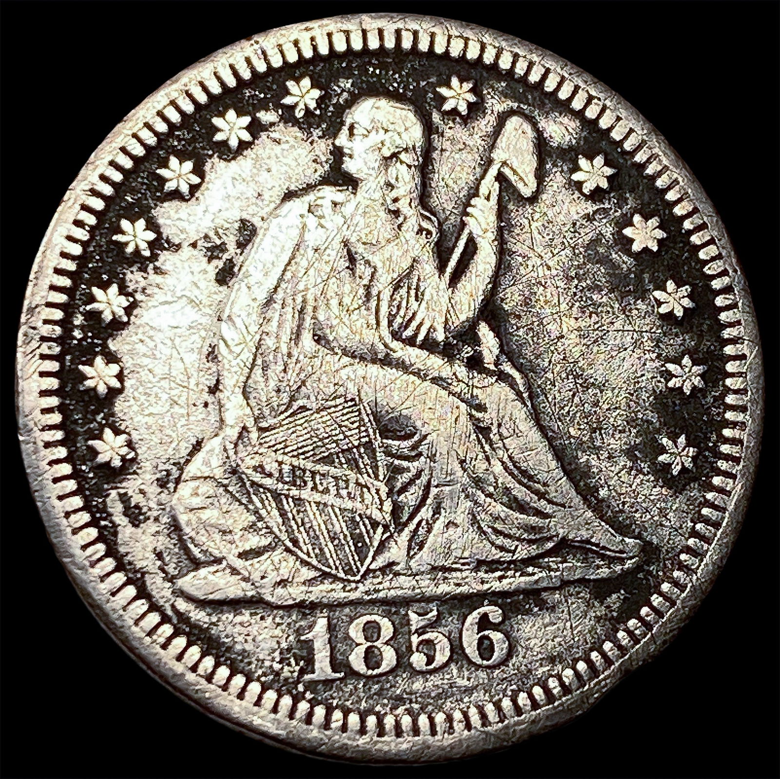 1856 Seated Liberty Quarter LIGHTLY CIRCULATED (1 of 2)