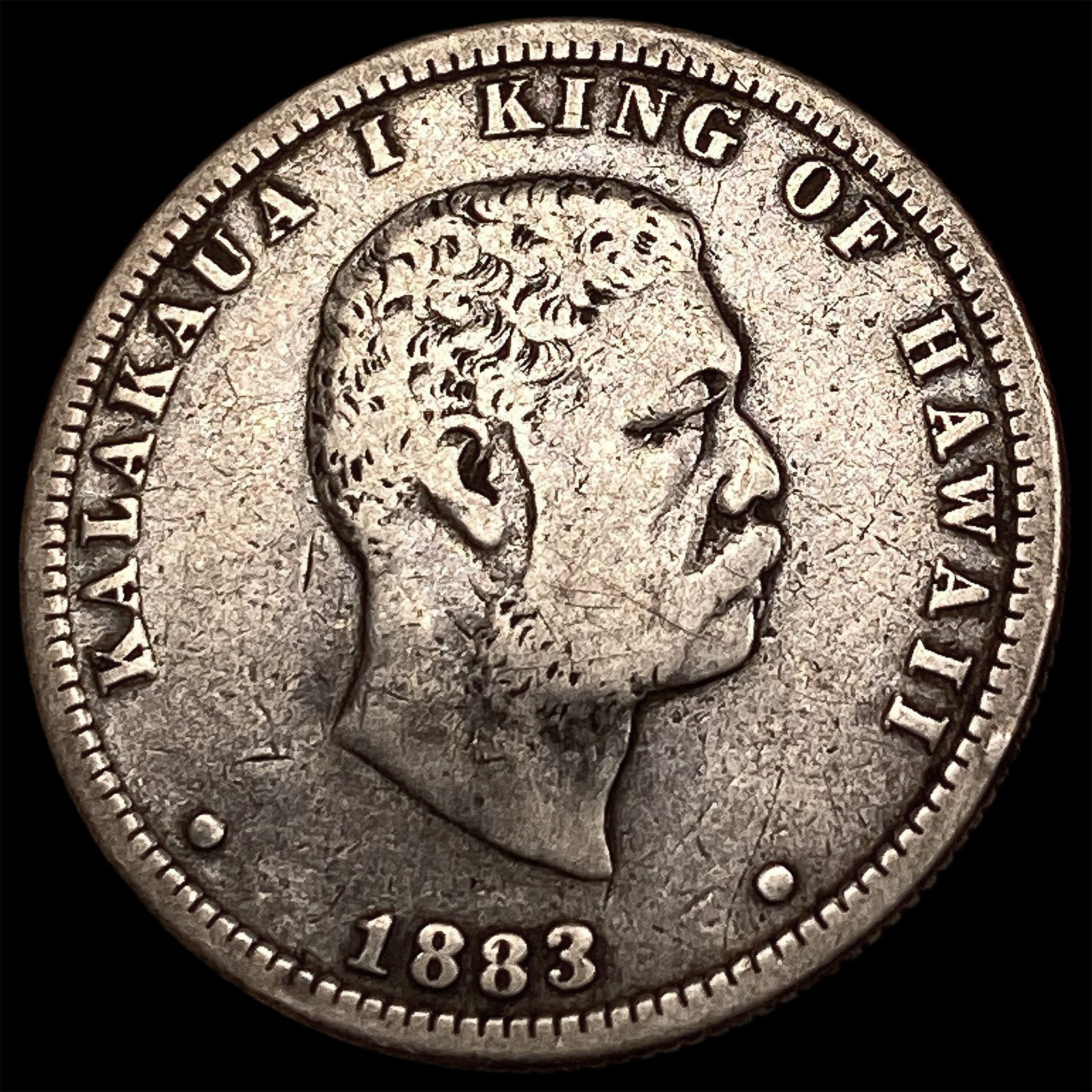 1883 Hawaii Silver 1/4 Dollar LIGHTLY CIRCULATED (1 of 2)