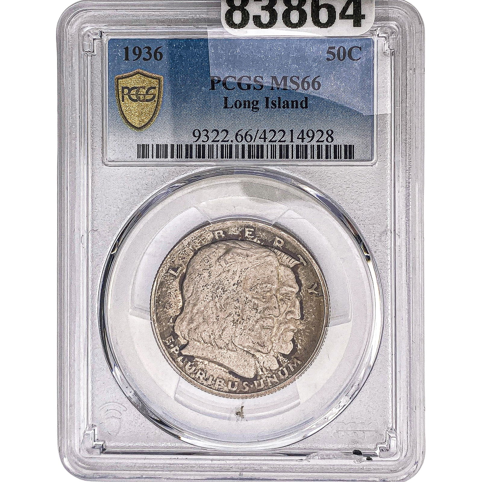 1936 Long Island Half Dollar PCGS MS66 (1 of 2)
