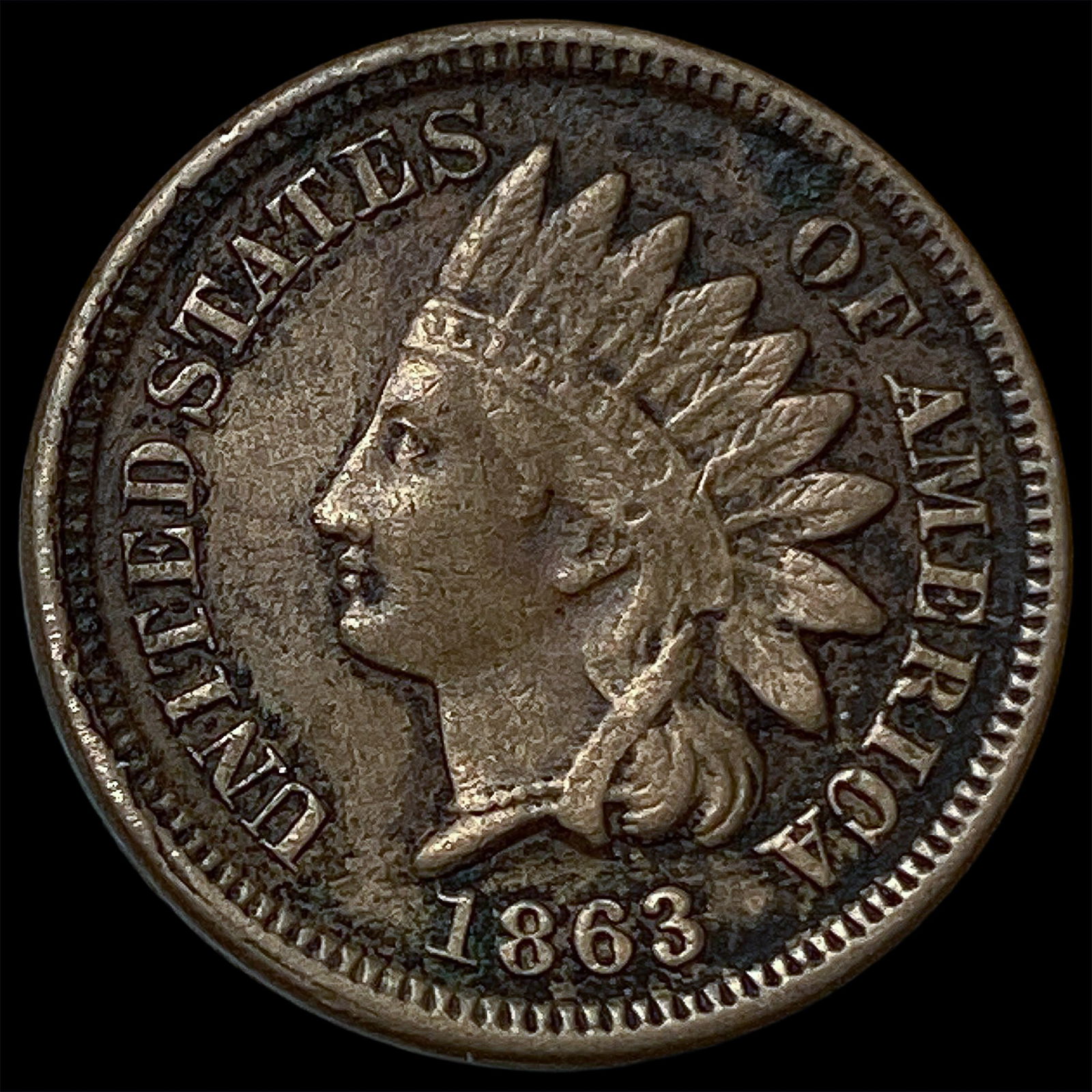 1863 Indian Head Cent NEARLY UNCIRCULATED (1 of 2)