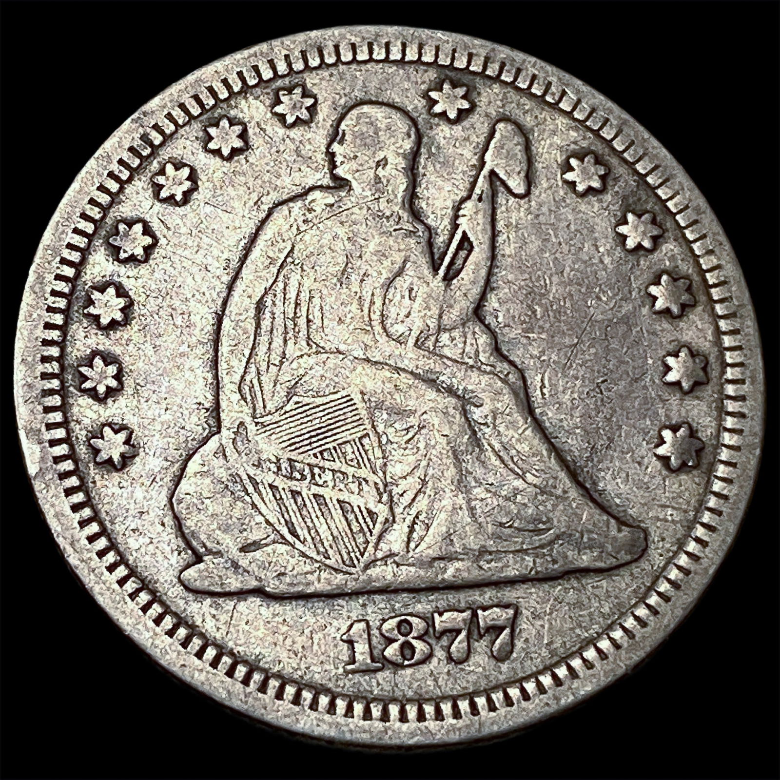 1877 Seated Liberty Quarter LIGHTLY CIRCULATED (1 of 2)