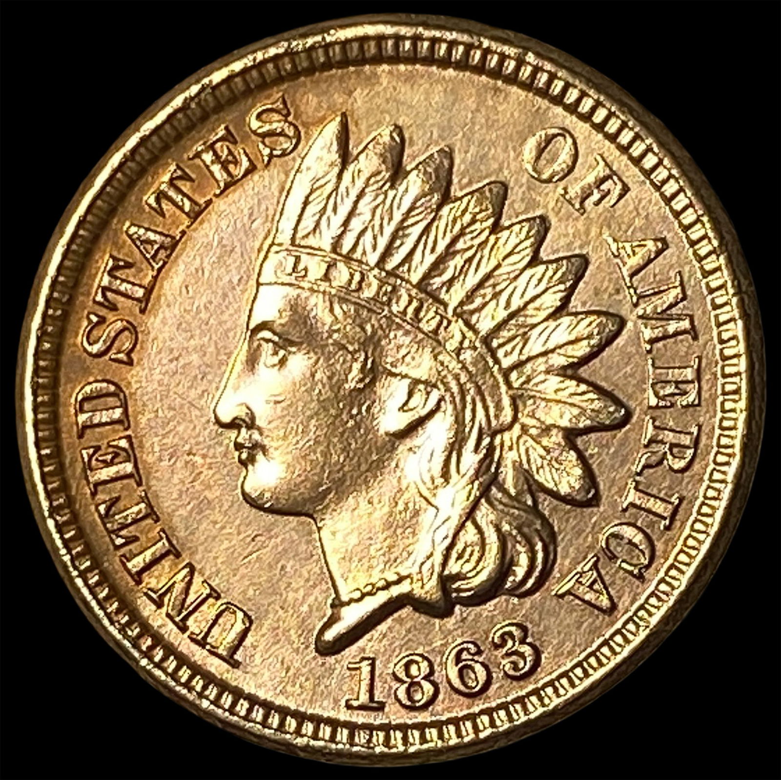 1863 Indian Head Cent CLOSELY UNCIRCULATED: 1863 Indian Head Cent CLOSELY UNCIRCULATED