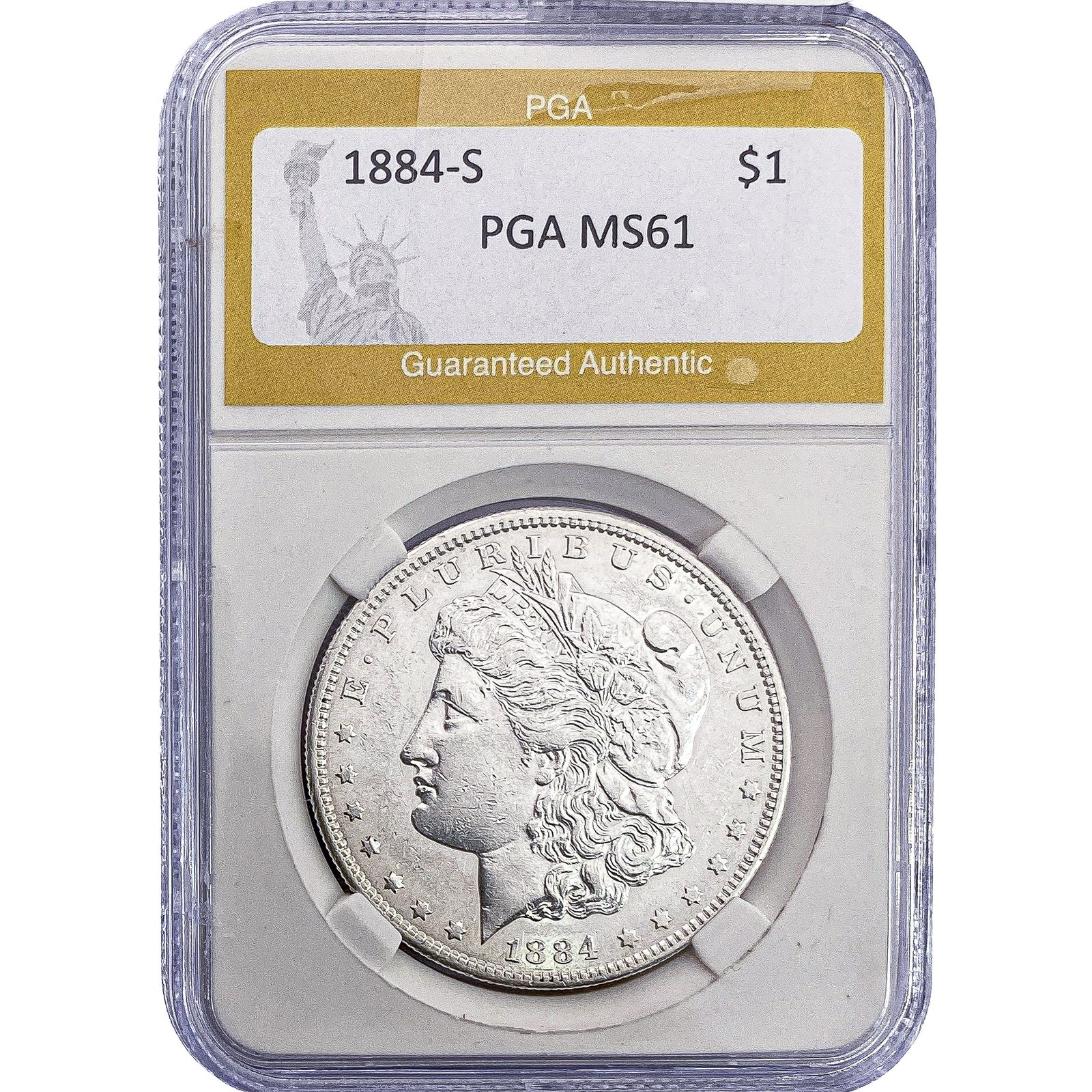 1884-S Morgan Silver Dollar PGA MS61: 1884-S Morgan Silver Dollar PGA MS61