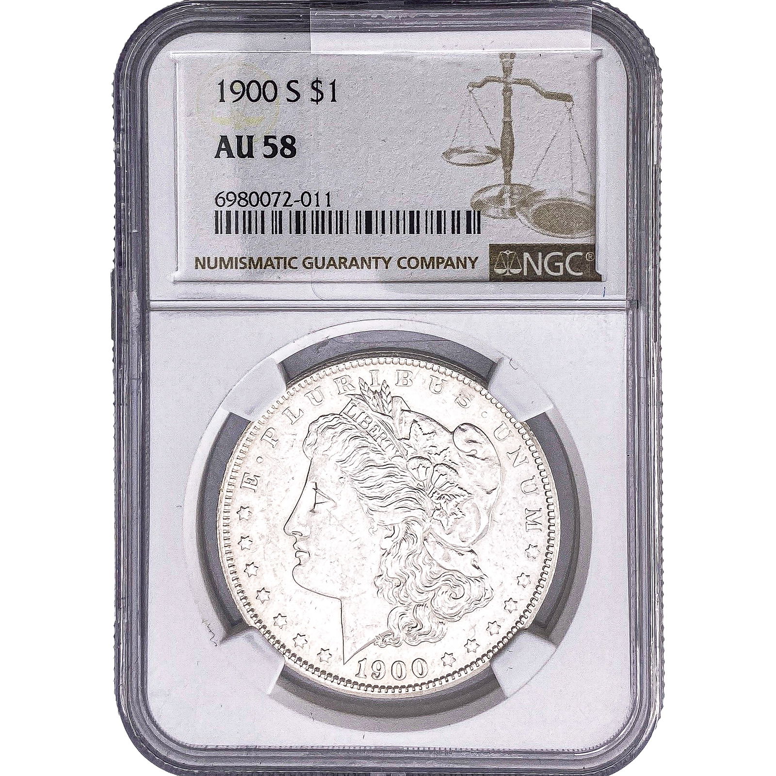 1900-S Morgan Silver Dollar NGC SU58: 1900-S Morgan Silver Dollar NGC SU58