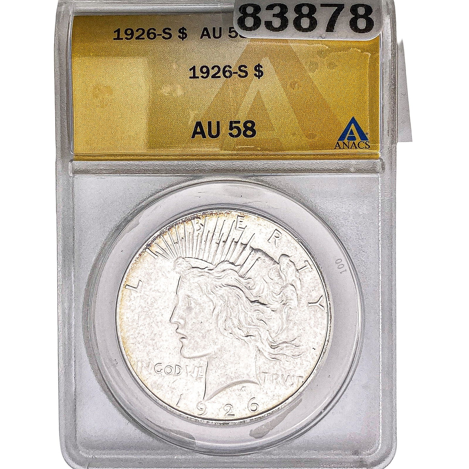 1926-S Silver Peace Dollar ANACS AU58 (1 of 2)