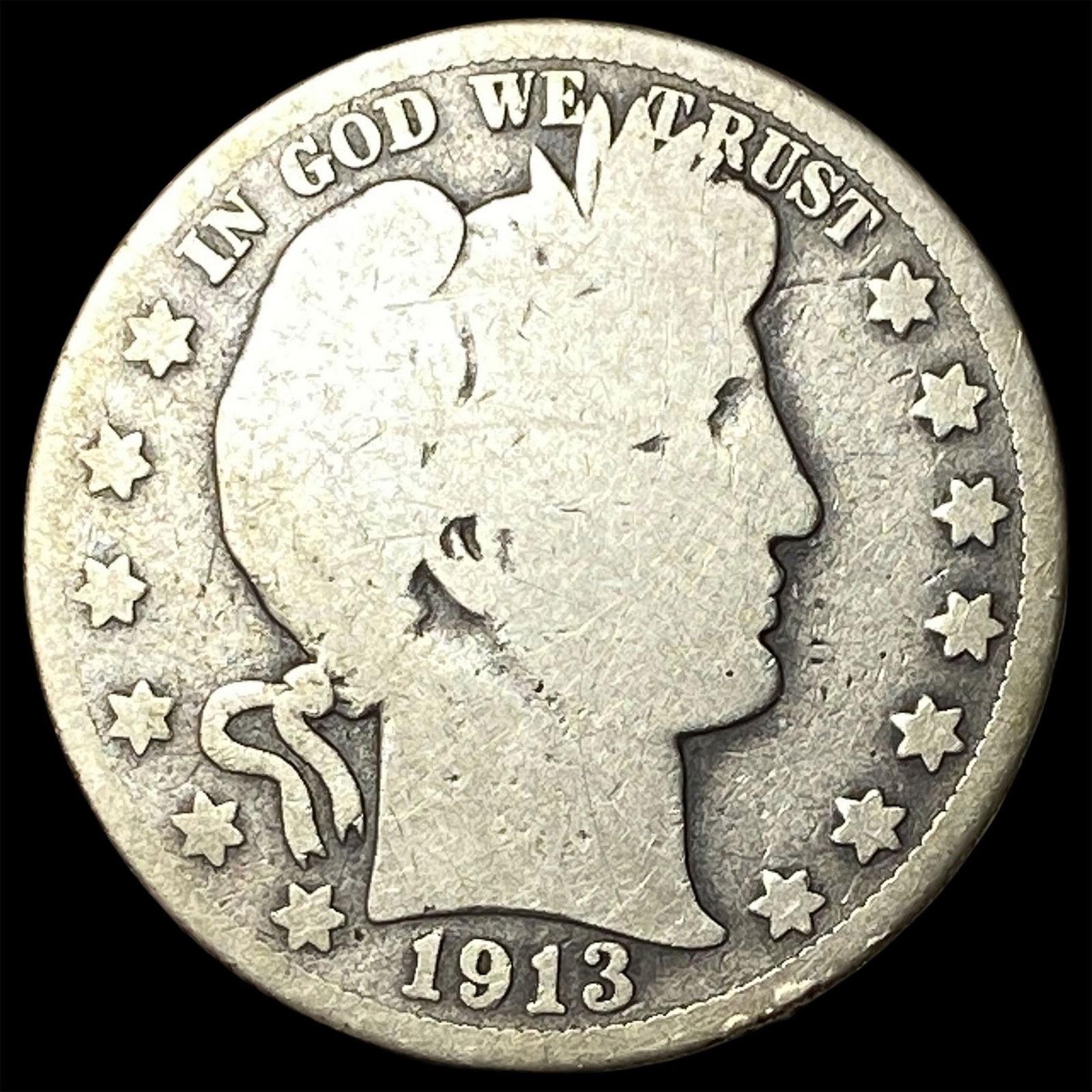 1913 Silver Barber Half Dollar NICELY CIRCULATED (1 of 2)