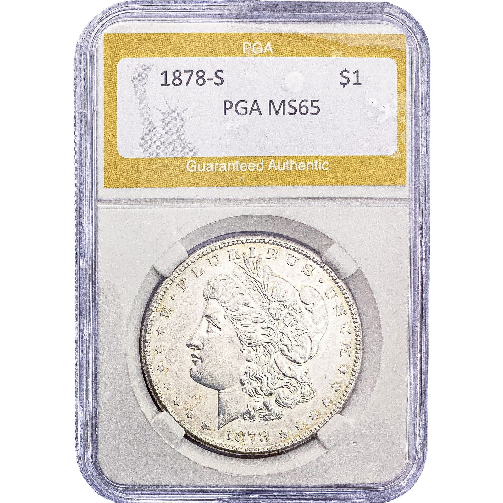 1878-S Morgan Silver Dollar PGA MS65: 1878-S Morgan Silver Dollar PGA MS65