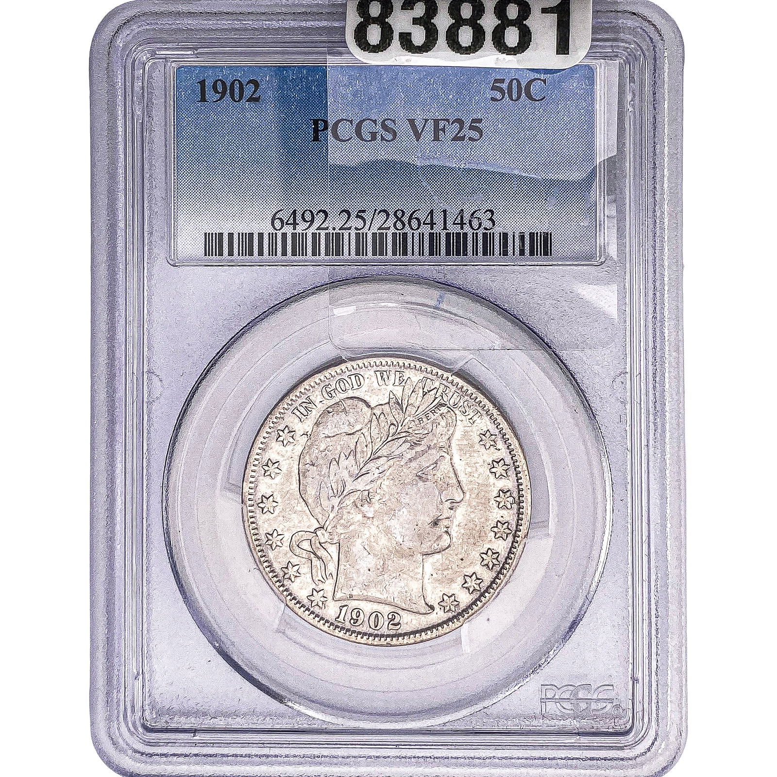 1902 Barber Half Dollar PCGS VF25 (1 of 2)